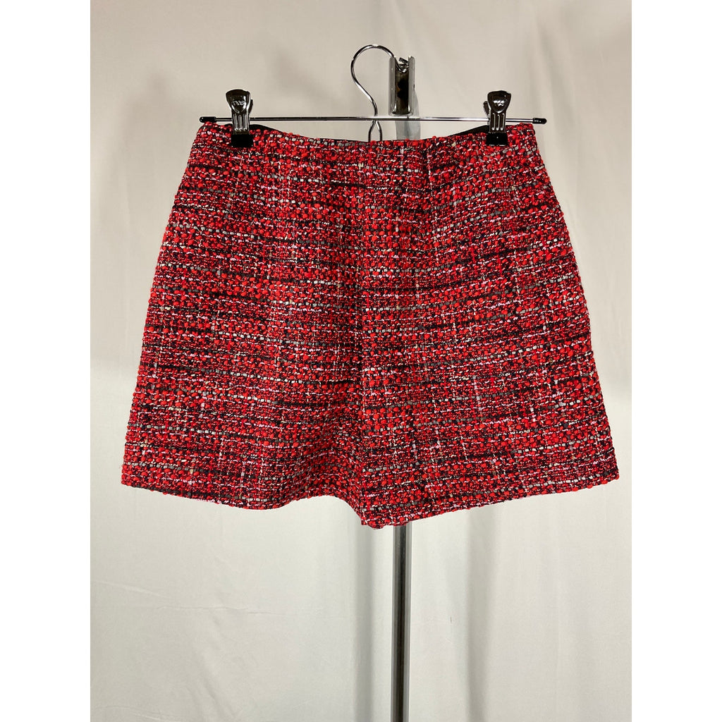 Maje 'Italete' Red Acrylic Mid Rise Shorts Size 36