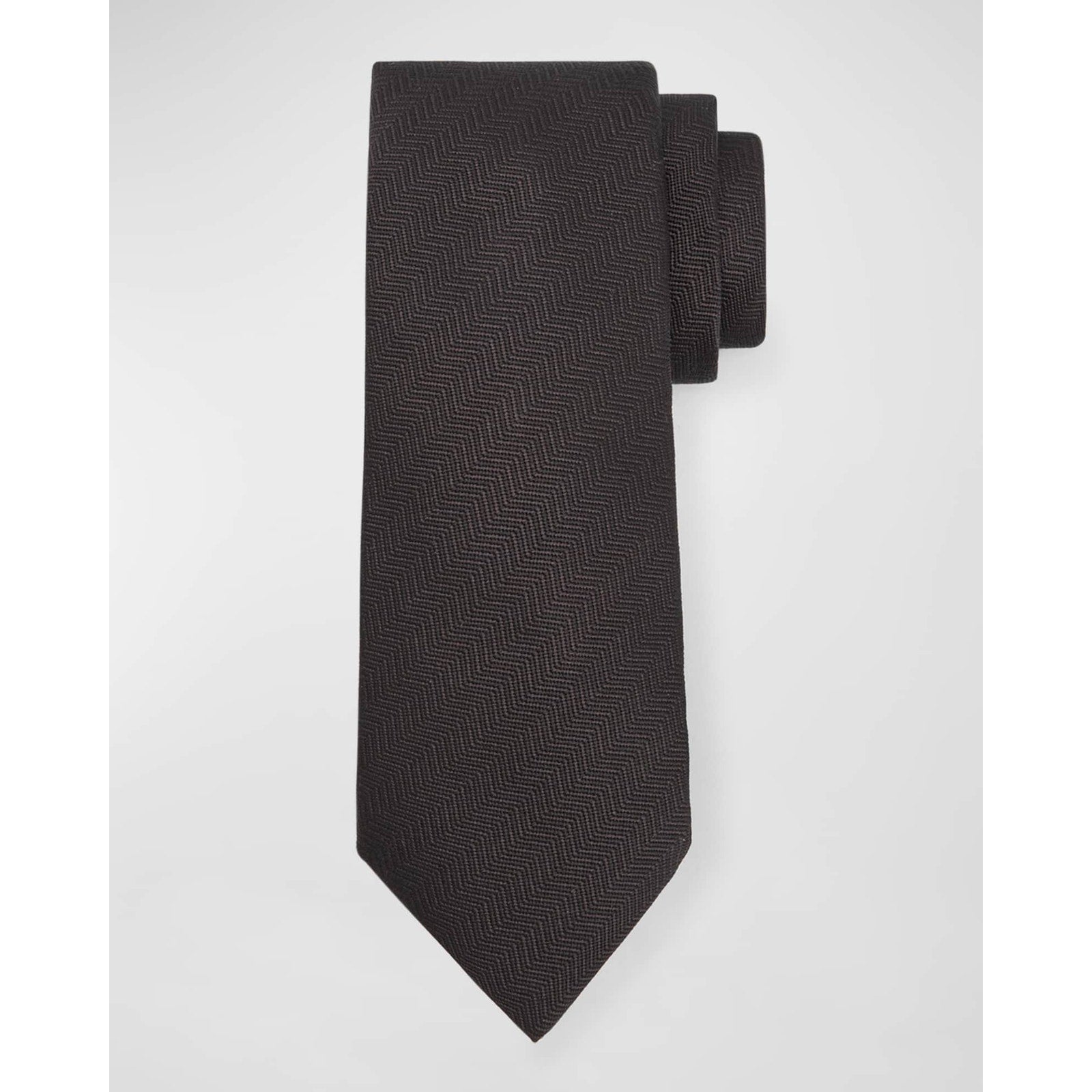 Kiton 'Herringbone' Black Tie Size OS - NWT