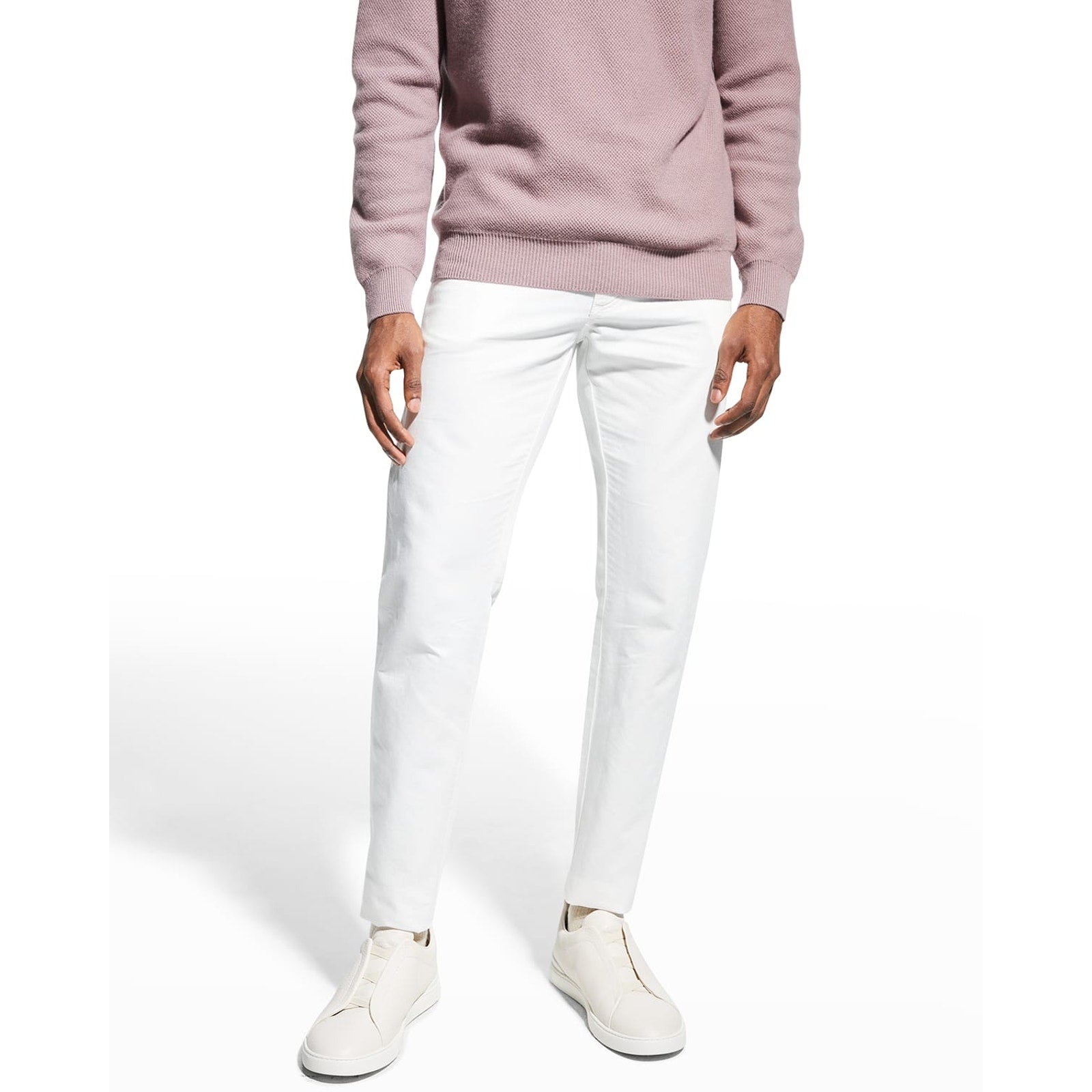 Zegna Linen 5 Pkt White Cotton Pant Size 36