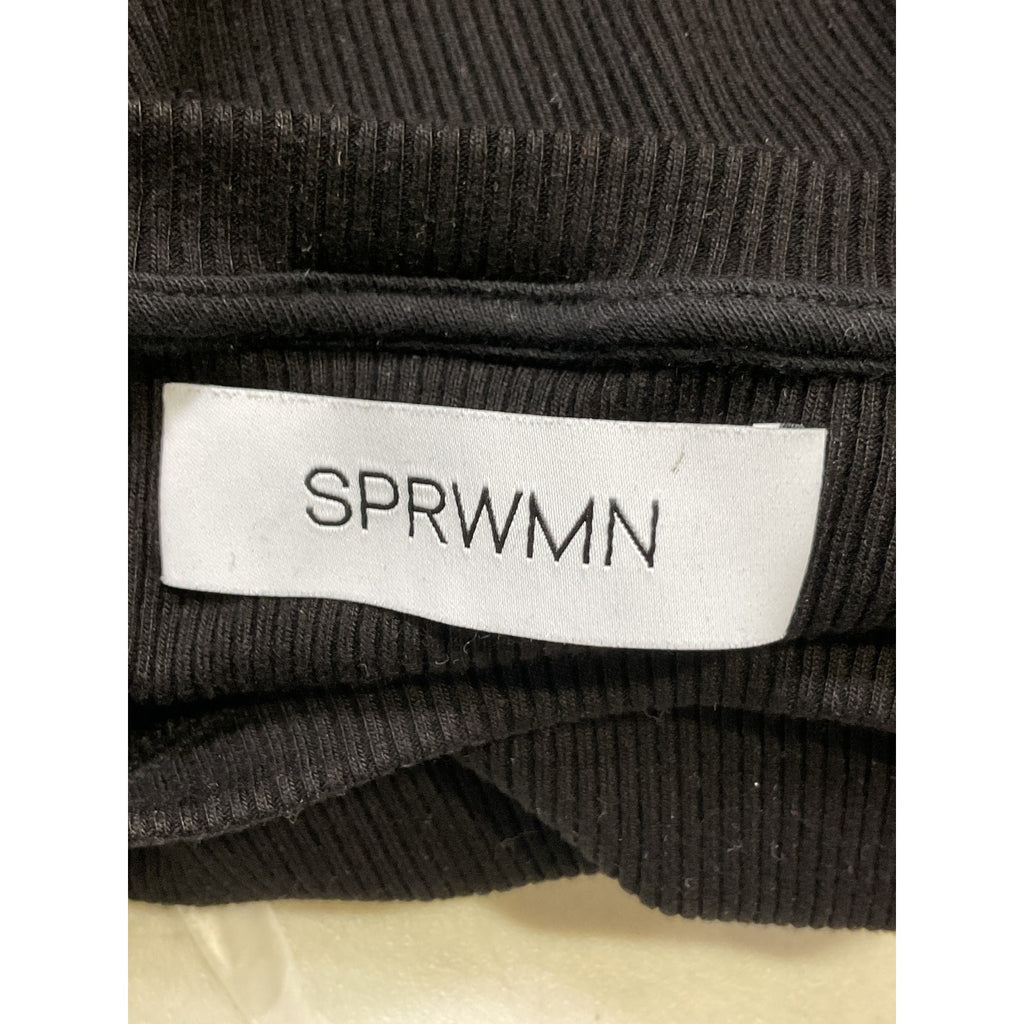 Sprwmn 'Cropped' Black Baby Longsleeve Crewneck Tee Size M