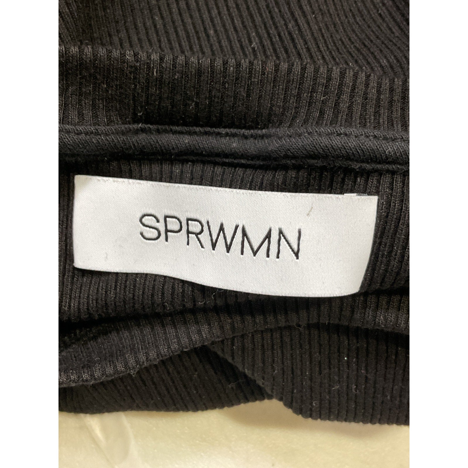 Sprwmn 'Cropped' Black Baby Longsleeve Crewneck Tee Size M