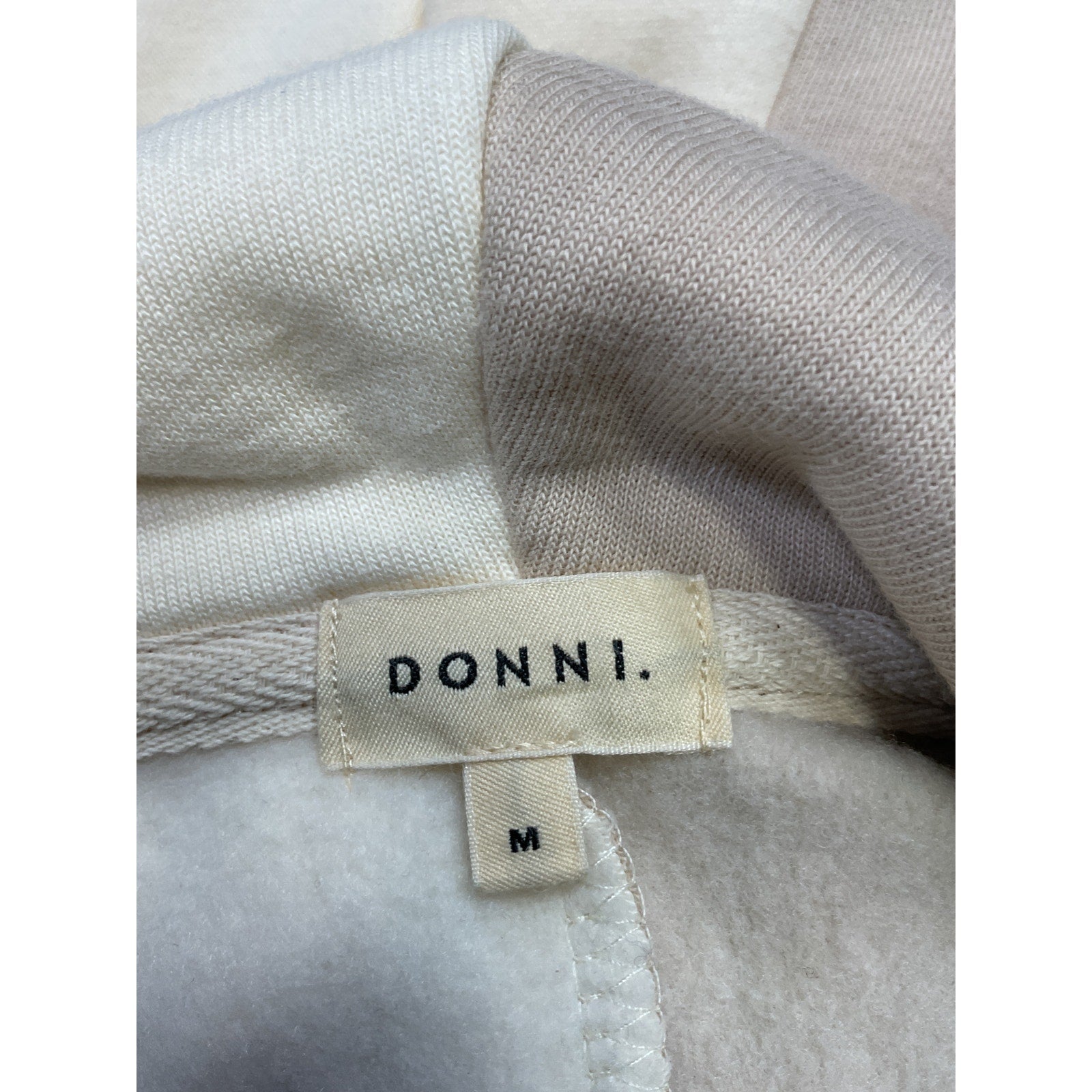Donni. Eco-Fleece Tan Cotton Duo Zip Up Cardigan Size M