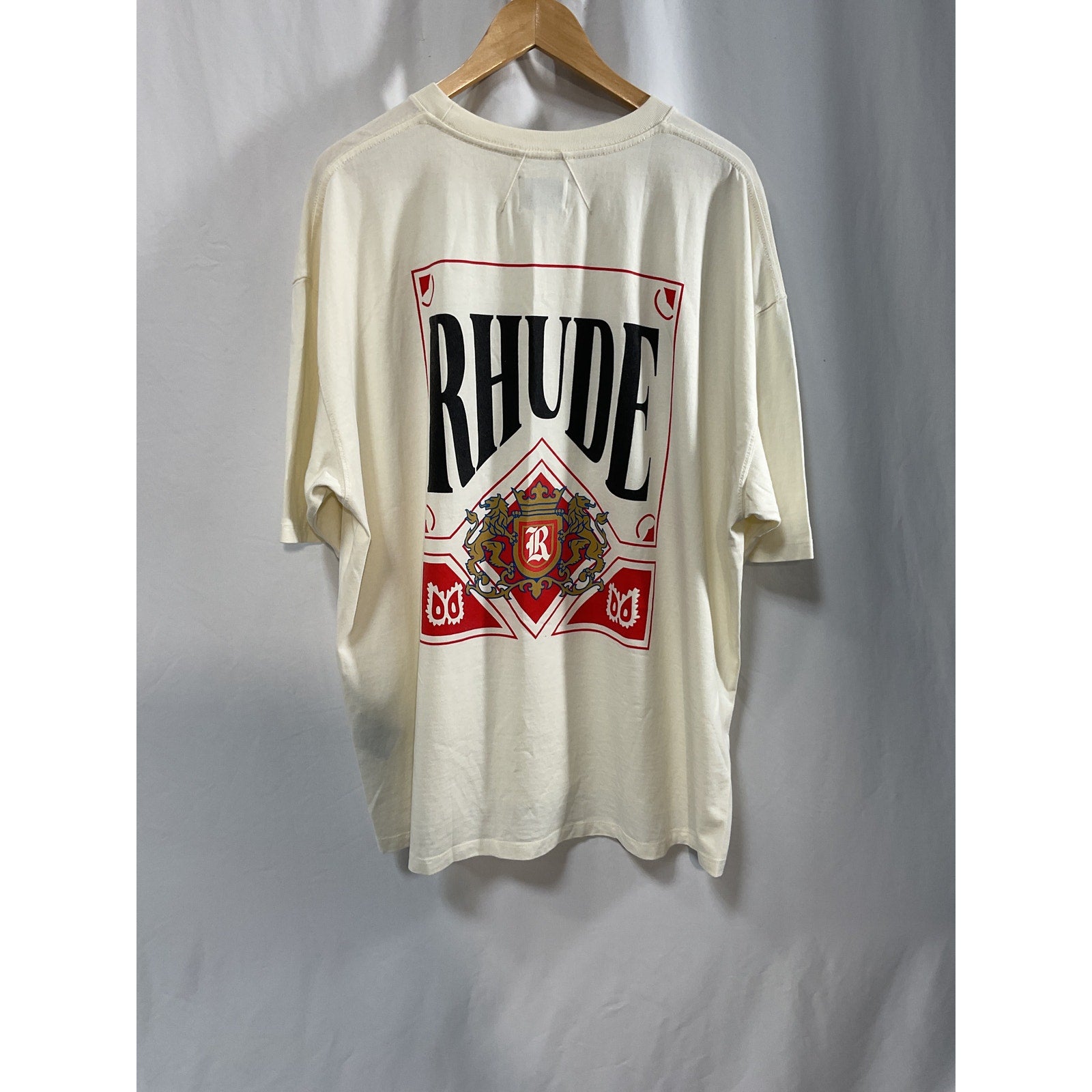 Rhude 'Card' White Cotton Tee Size XL