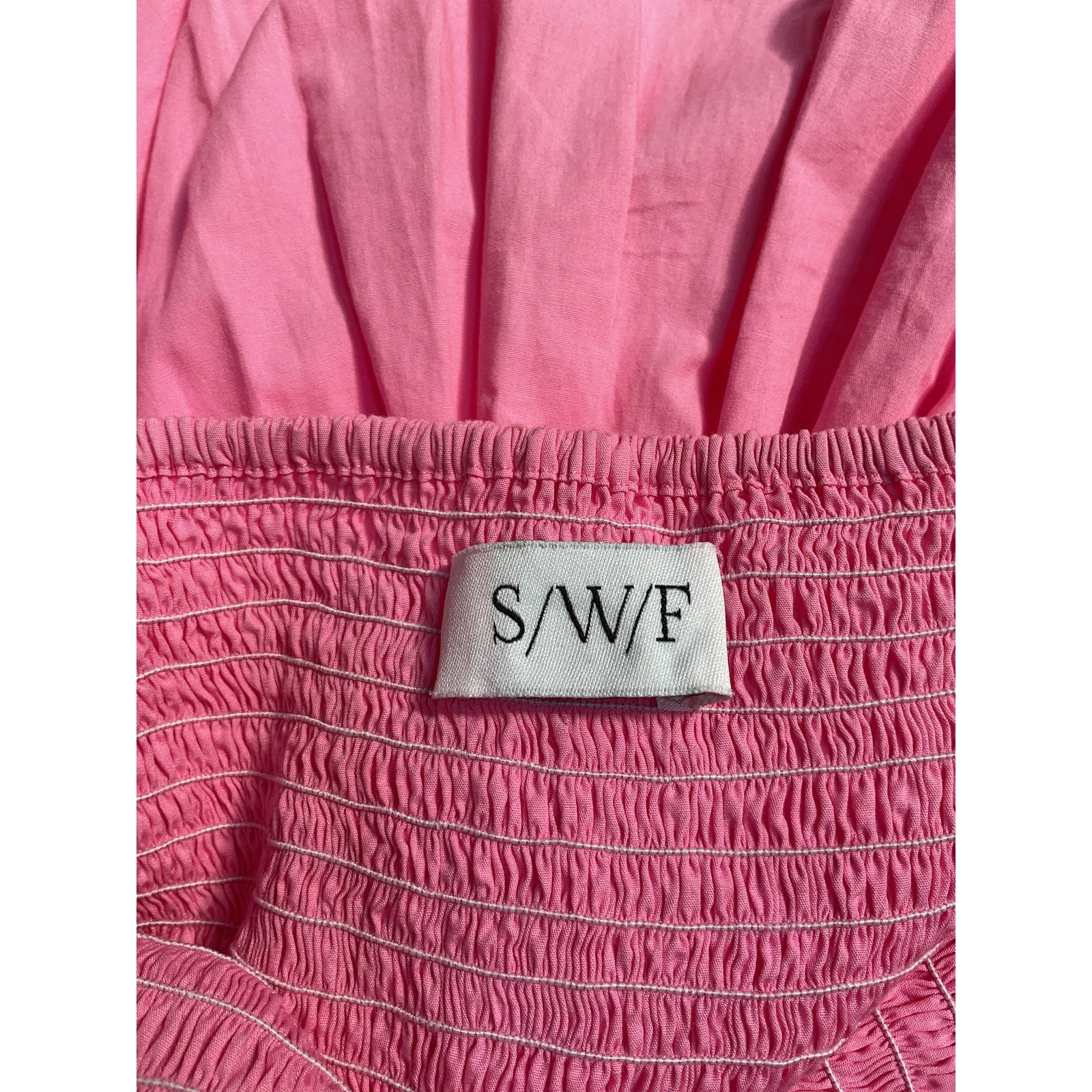 Swf Puff Sleeve Pink Cotton Dress Size S