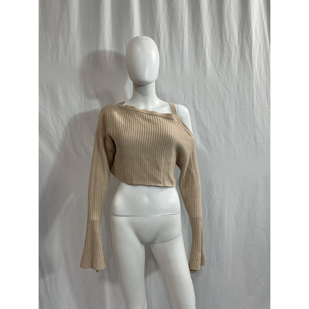 Ser.O.Ya 'Agnes' Beige Off Shoulder Sweater Size S