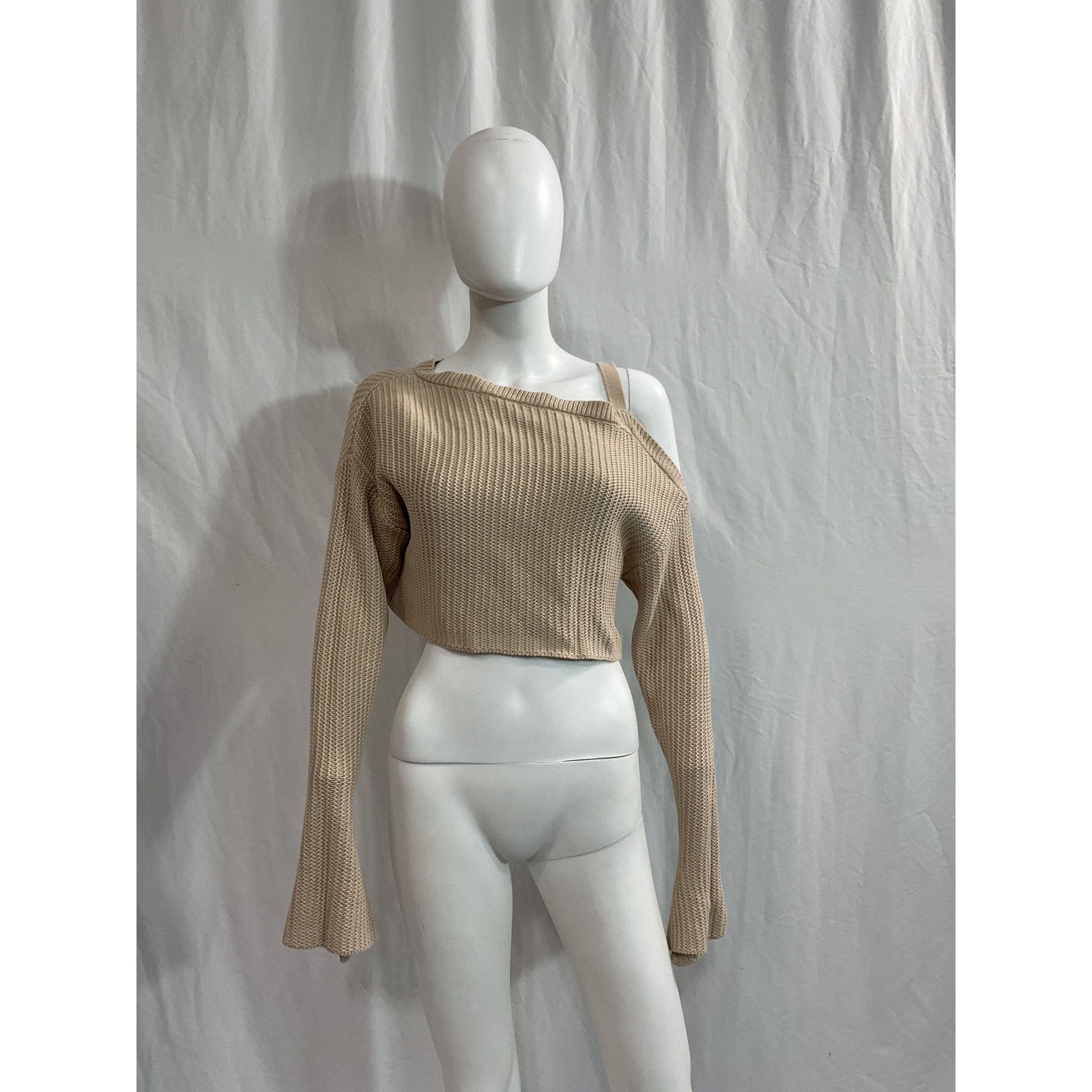 Ser.O.Ya 'Agnes' Beige Off Shoulder Sweater Size S