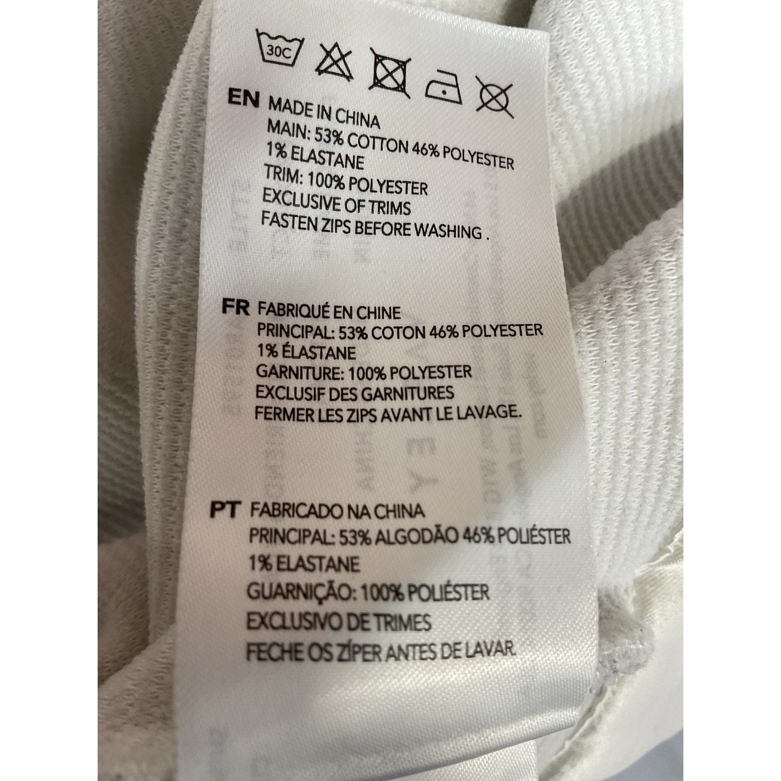 Varley 'Mae' White Longline Sweatshirt Size S