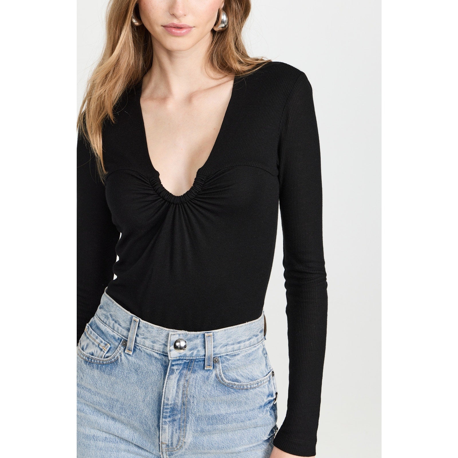 Iro 'Hallya' Black Viscose Top Size M
