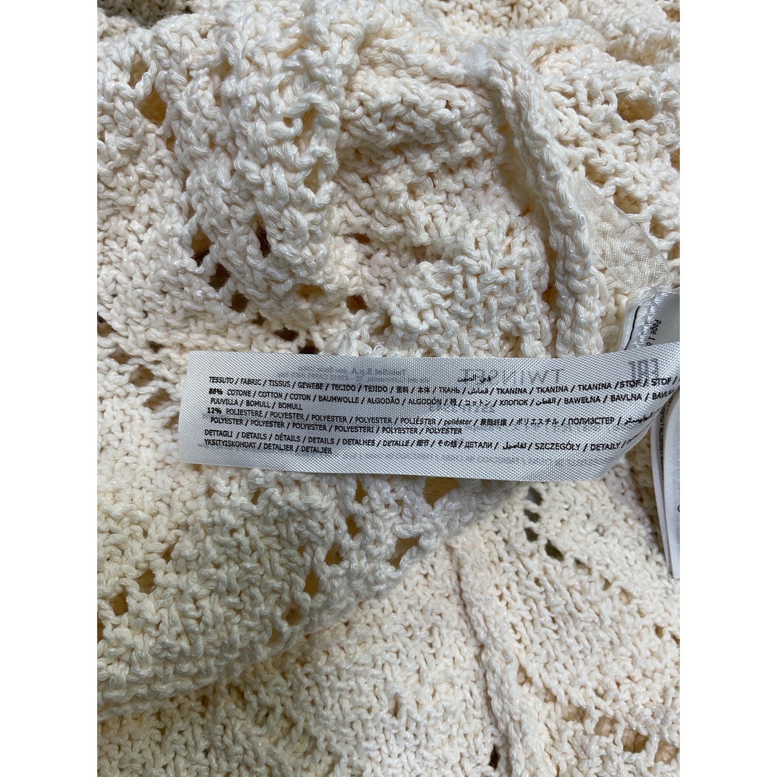 Twinset Belted Knitted White Cotton Cardigan Size M - NWT