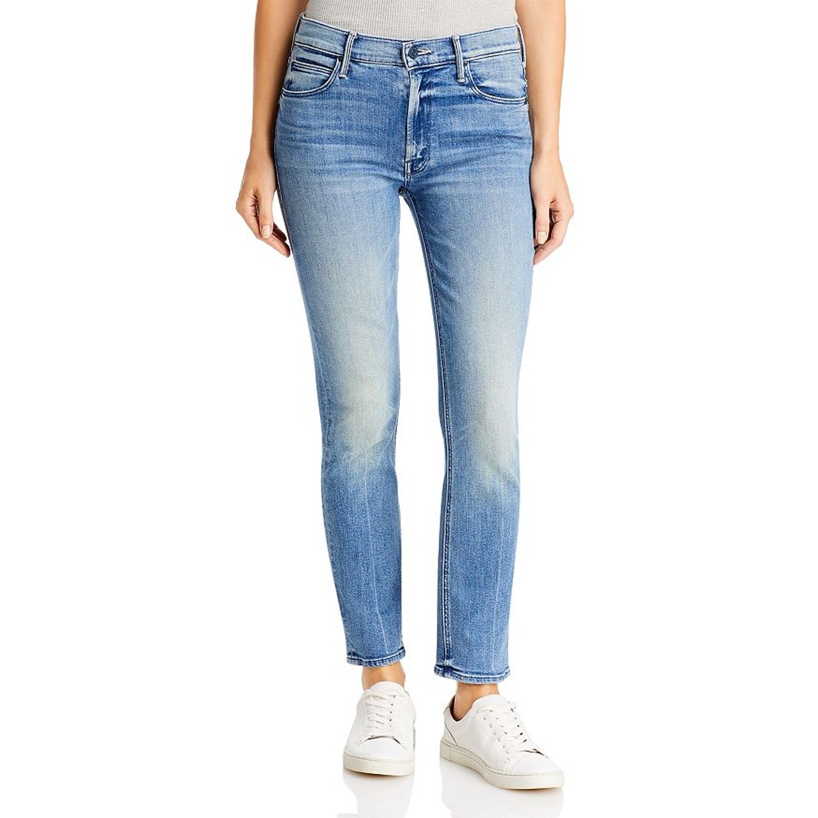 Mother 'The Dazzler' Blue Cotton Mid Rise Ankle Straight Jeans Size 30