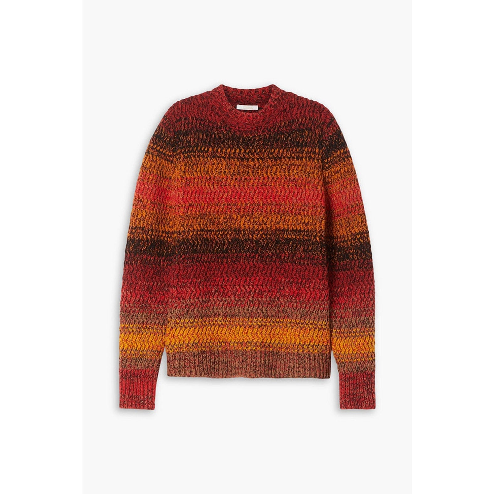 Chlo� 'Striped' Red Ribbed Cashmere Sweater Size XS