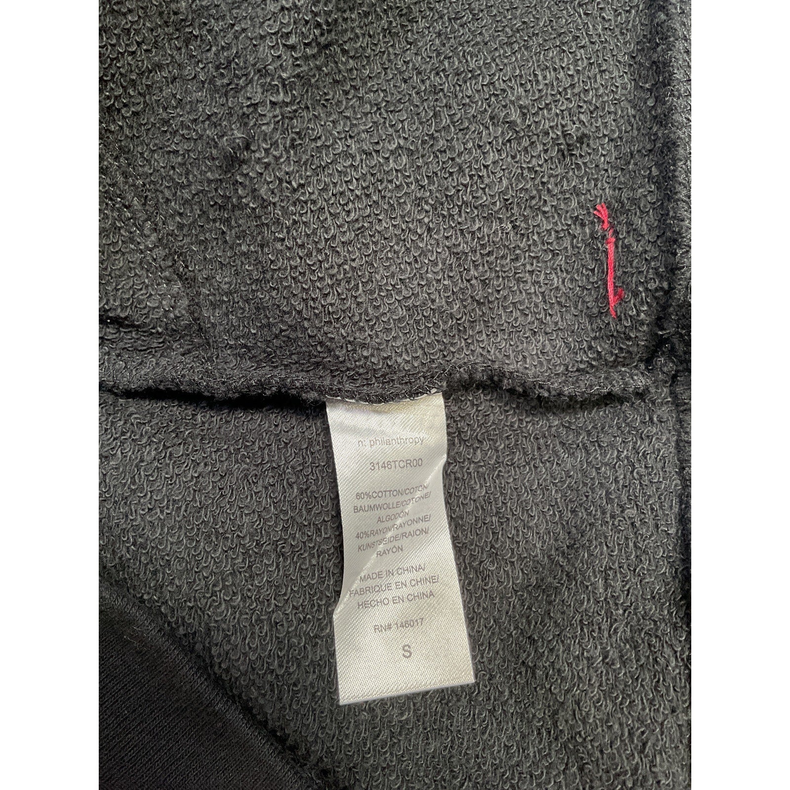 N:Philanthropy 'Fran' Black Cotton Sweatshirt Size S