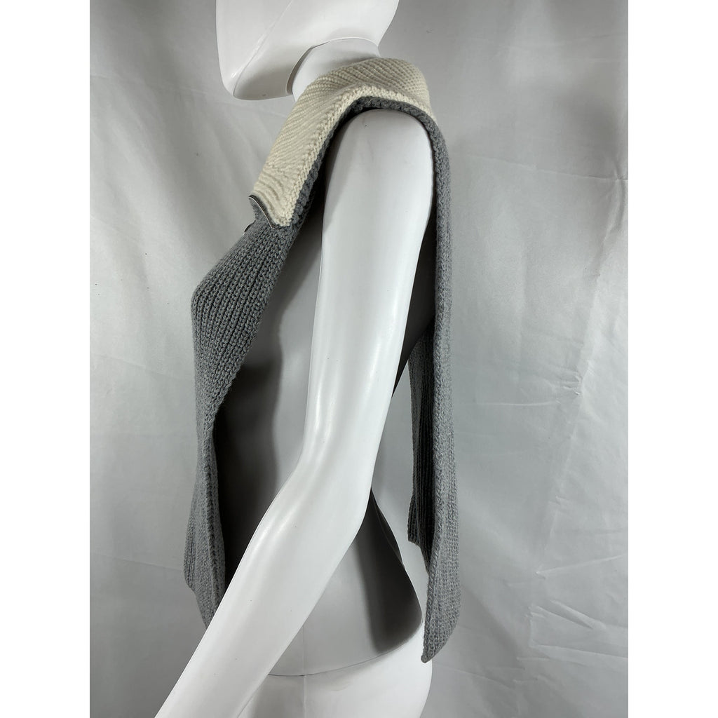 Sandro Grey Wool Half-Zip Scarf Size OS