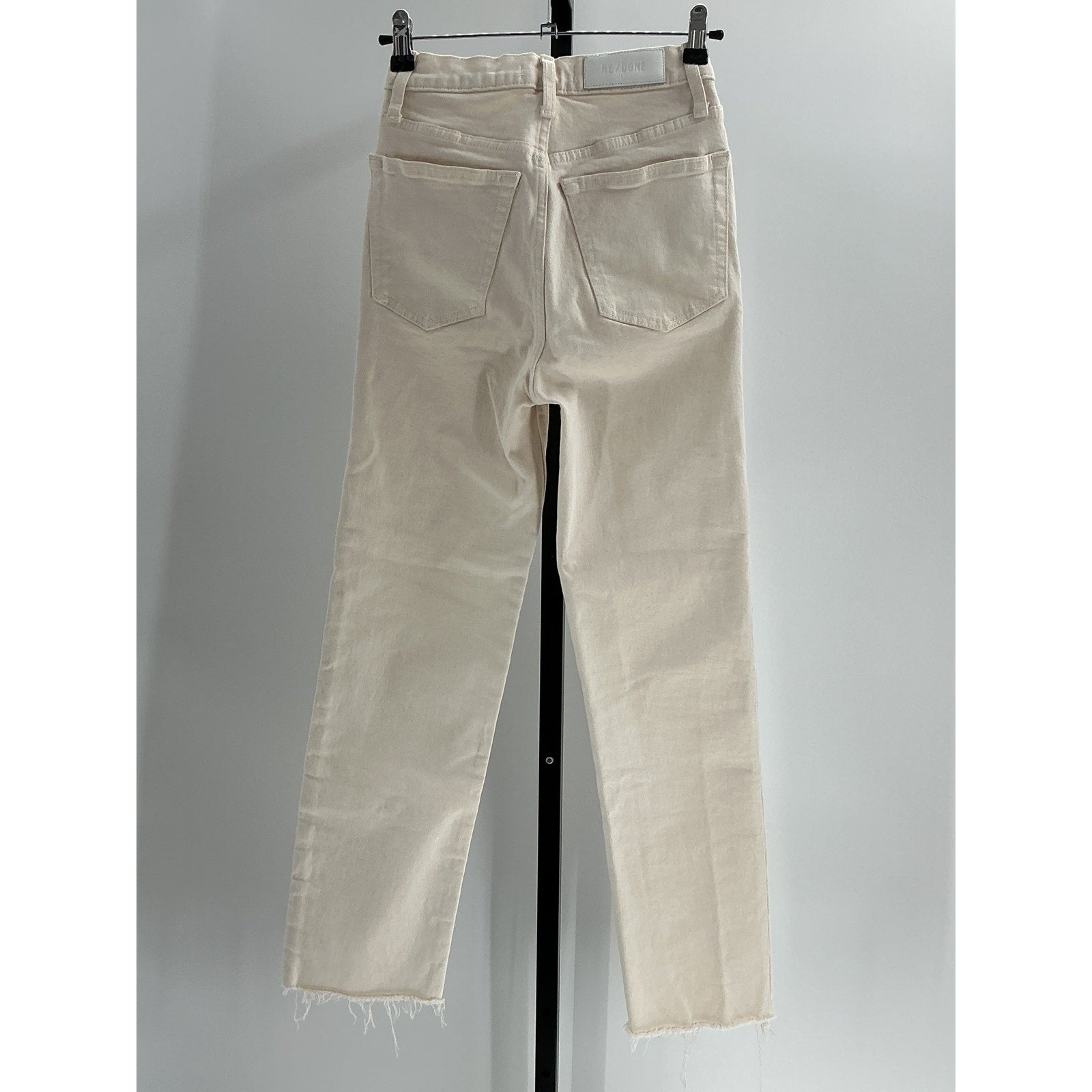 Re/Done '70S' Ivory Cotton High-Rise Stove Pipe Jeans Size 24