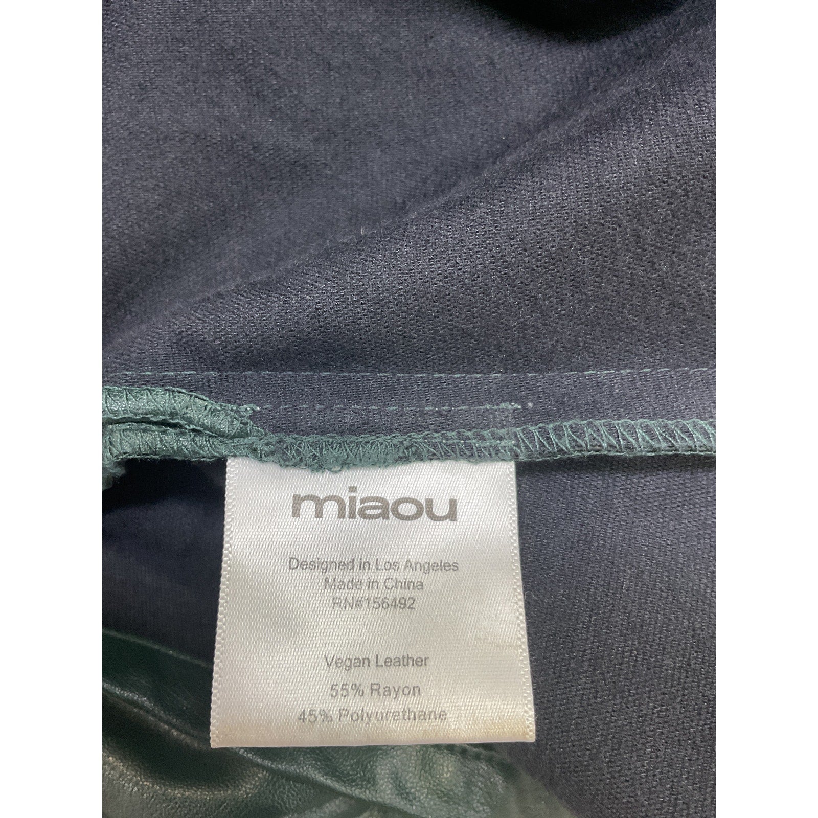 Miaou 'Fig' Green Leather Skirt Size M