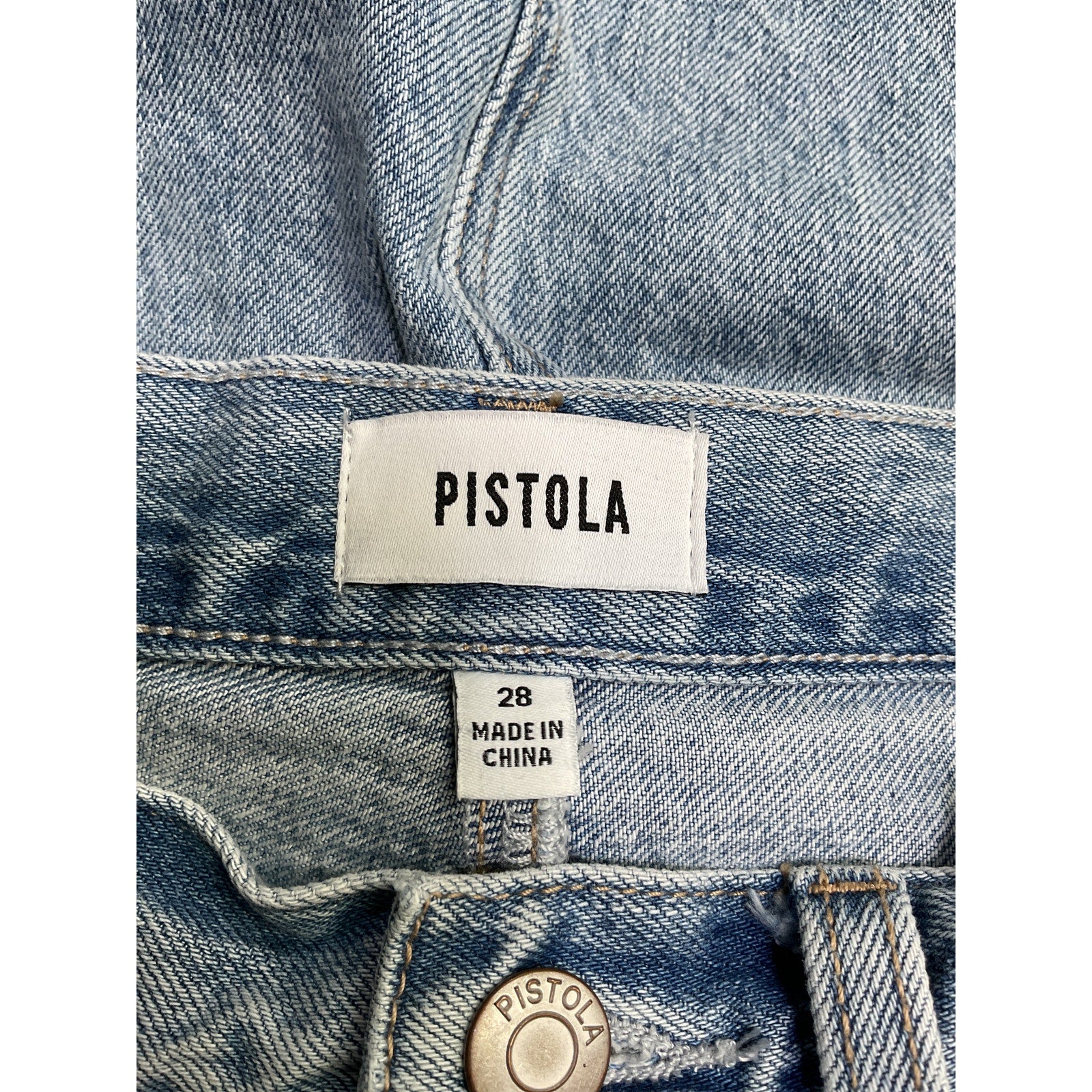 Pistola 'Alice' Blue Cotton High Rise Midi Skirt Size 28