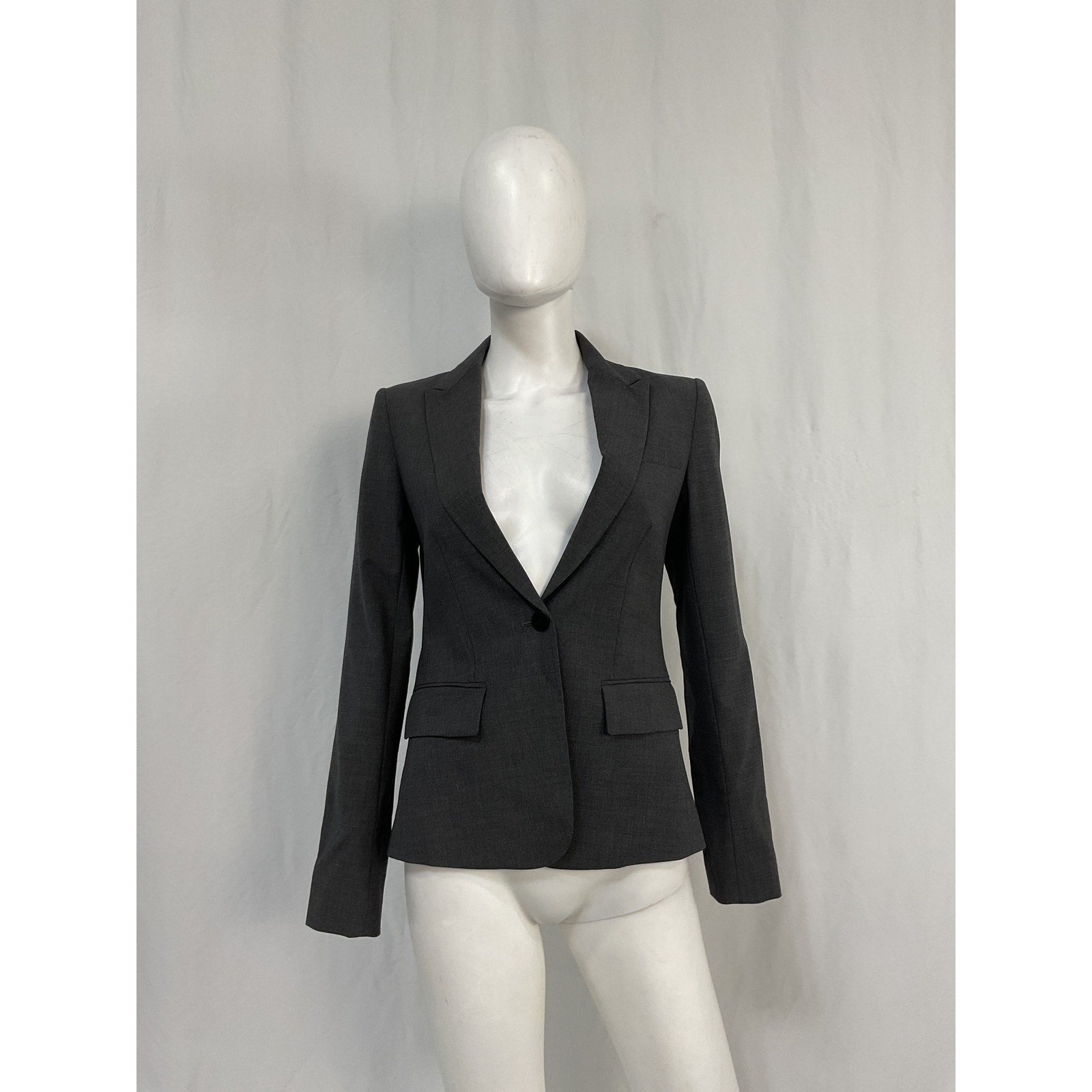 Theory 'Etiennette' Grey Wool Blazer Size 2 - NWT