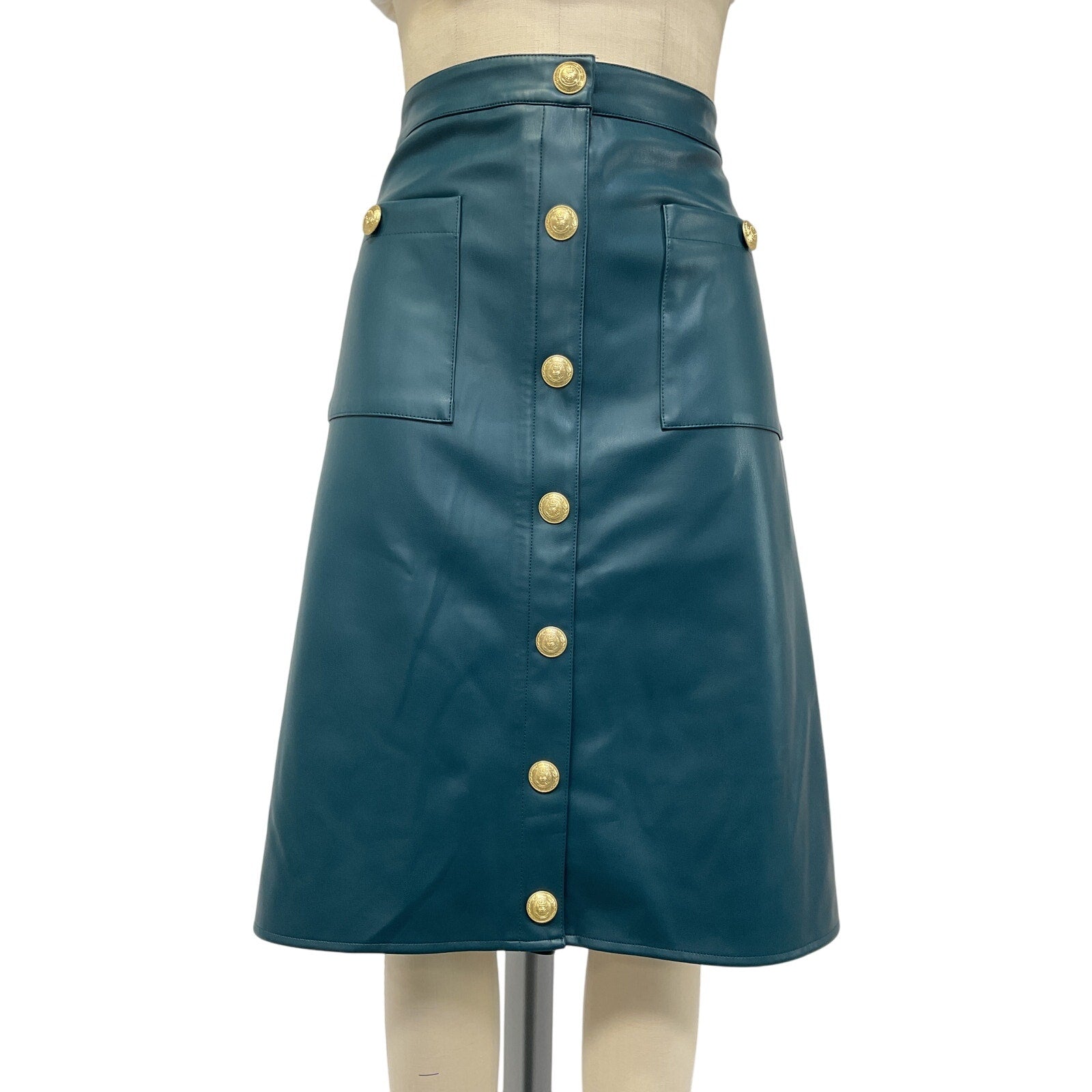 L'Agence 'Amira' Blue Polyurethane Pencil Skirt Size 18