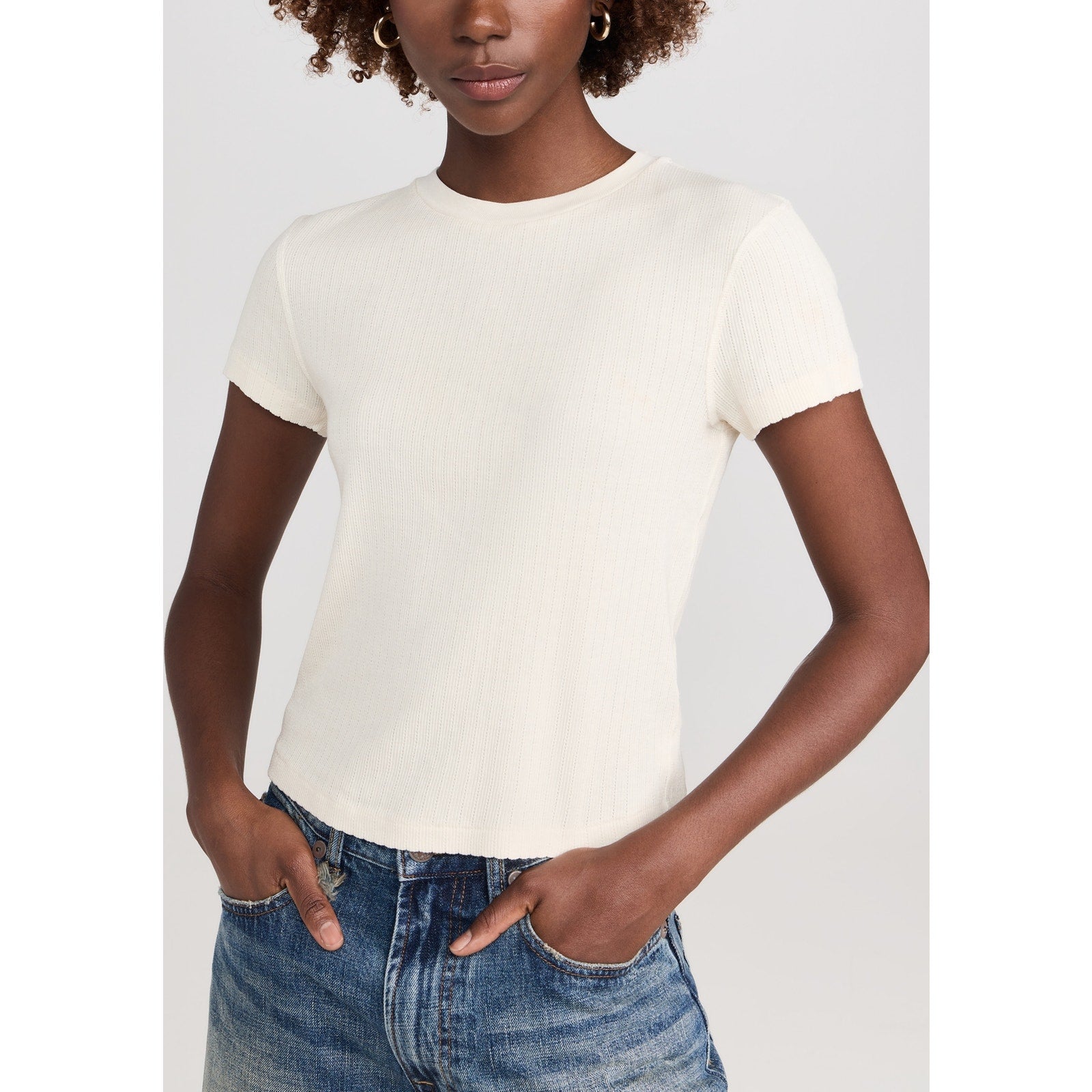 Re/Done '90S' Vintage White Cotton Baby Tee Size XL