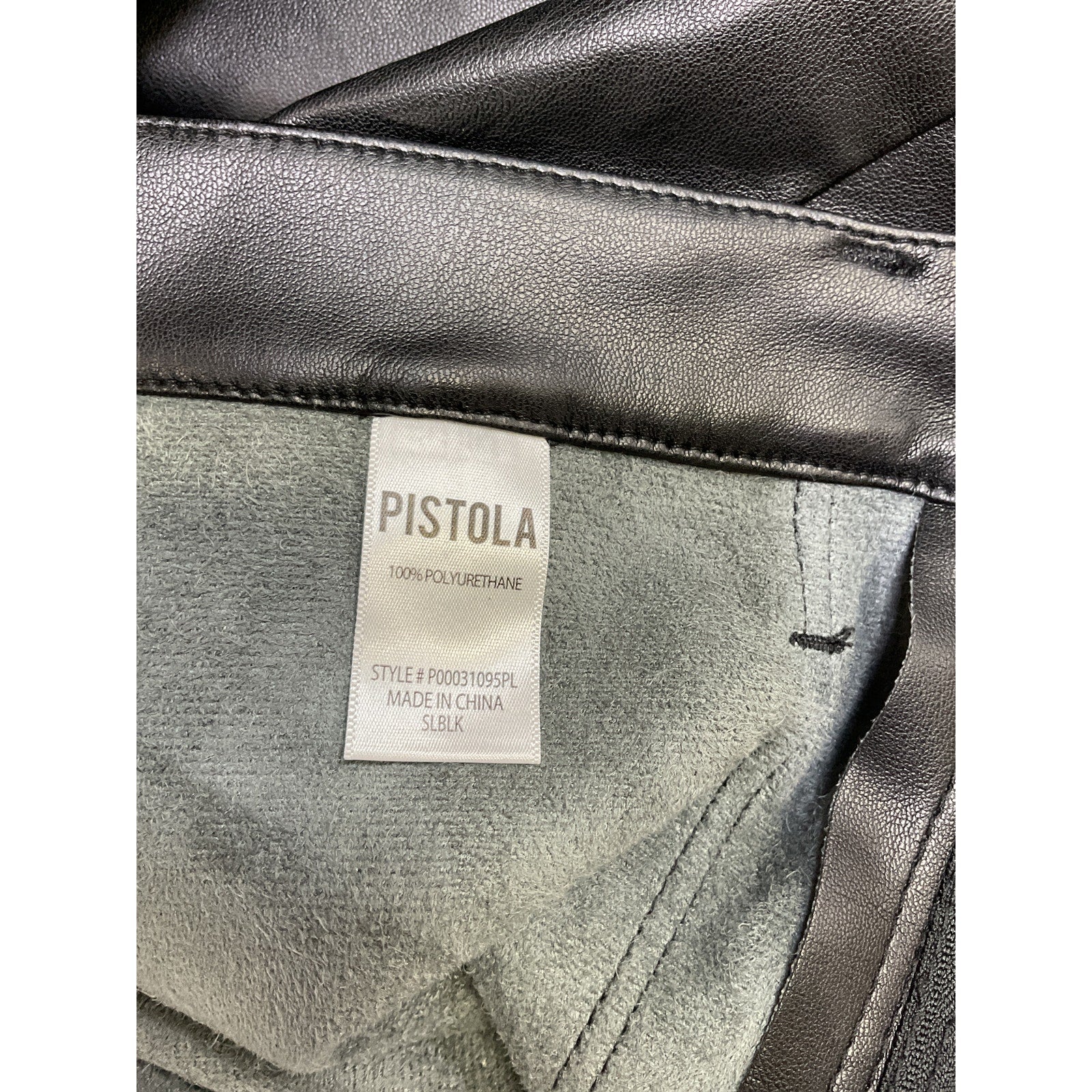 Pistola 'Alice' Black Faux Leather Utility Skirt Size 26