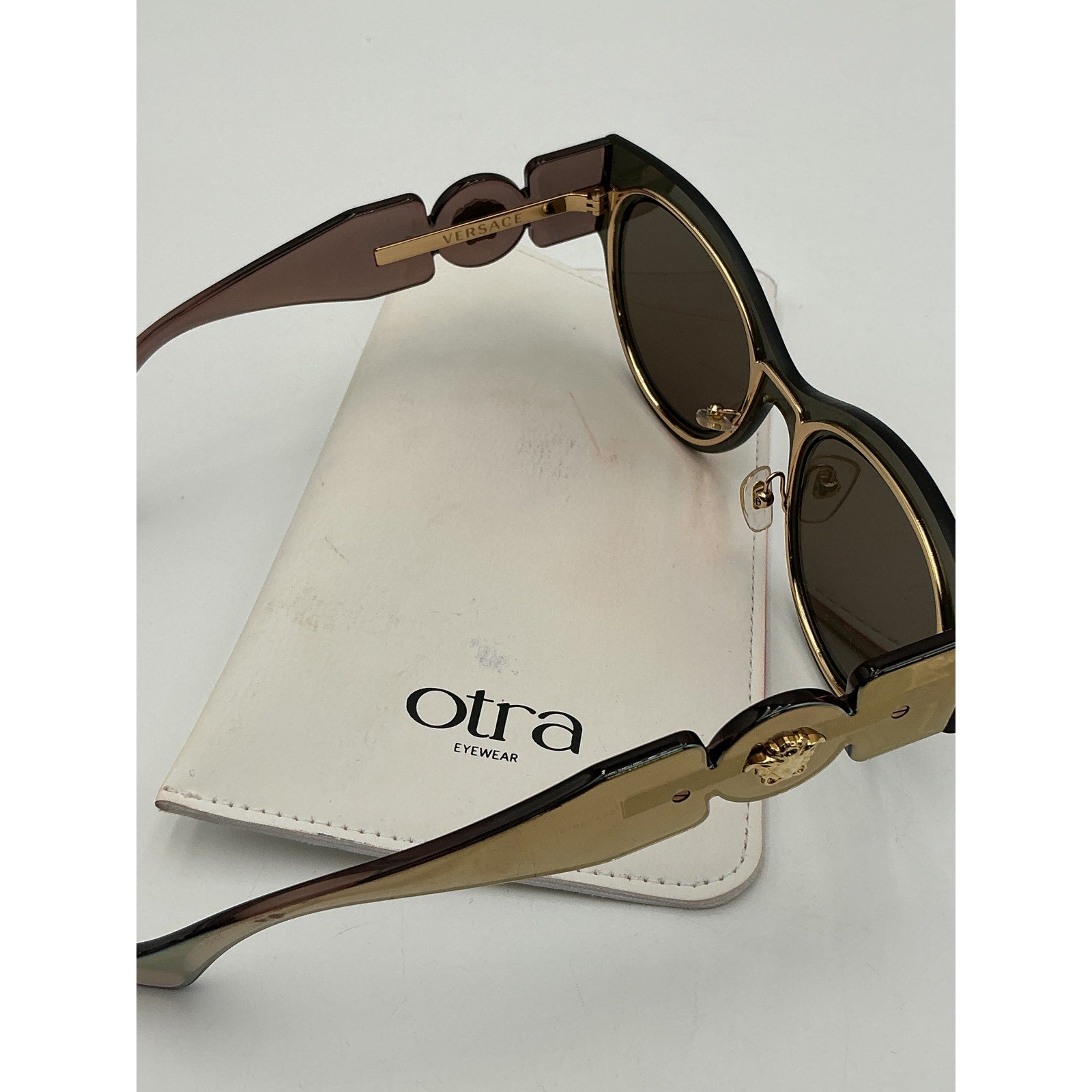 Versace '53mm' Gold Cat Eye Sunglasses Size 53 mm
