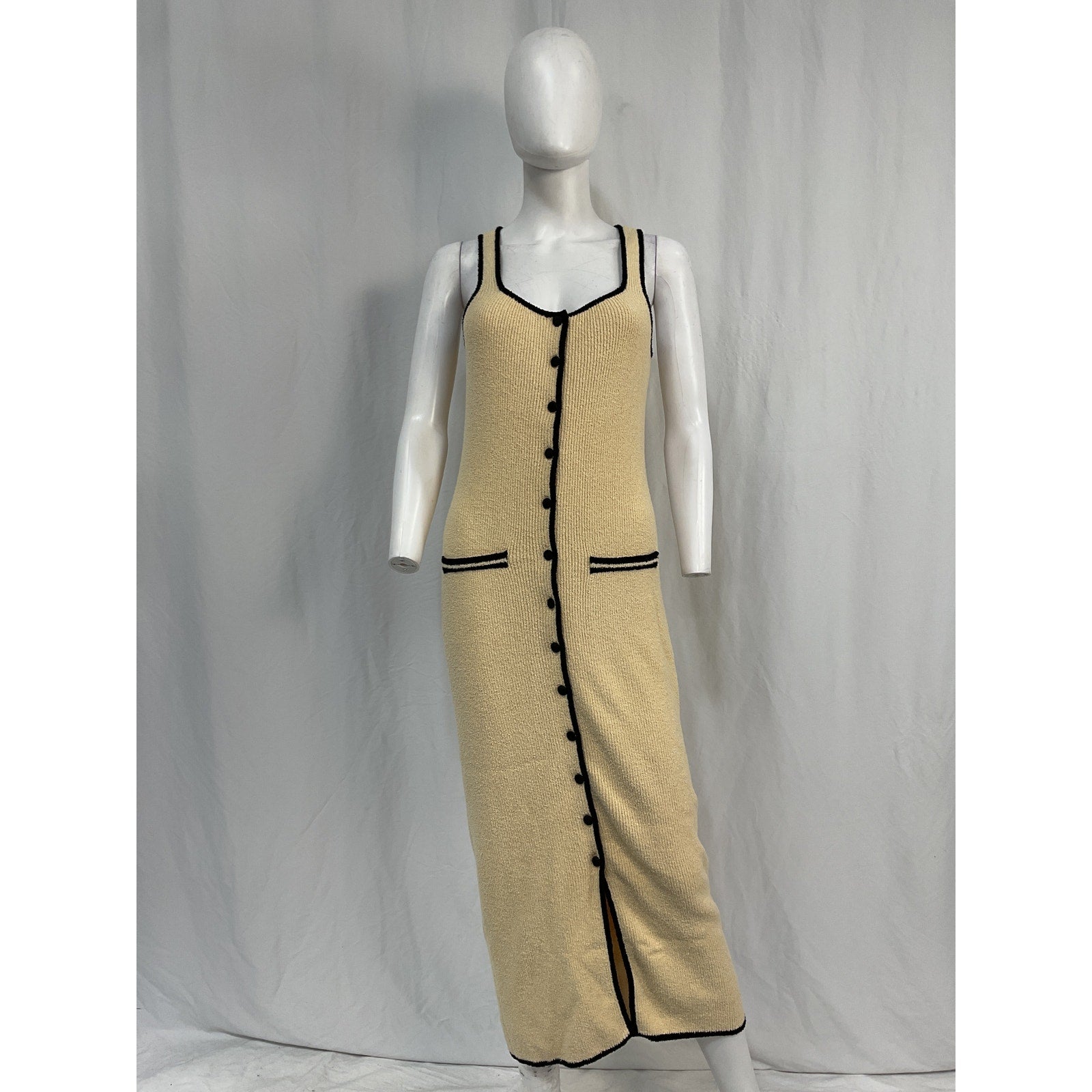 L'Academie 'By Marianna' Beige Cotton Havilah Midi Dress Size M