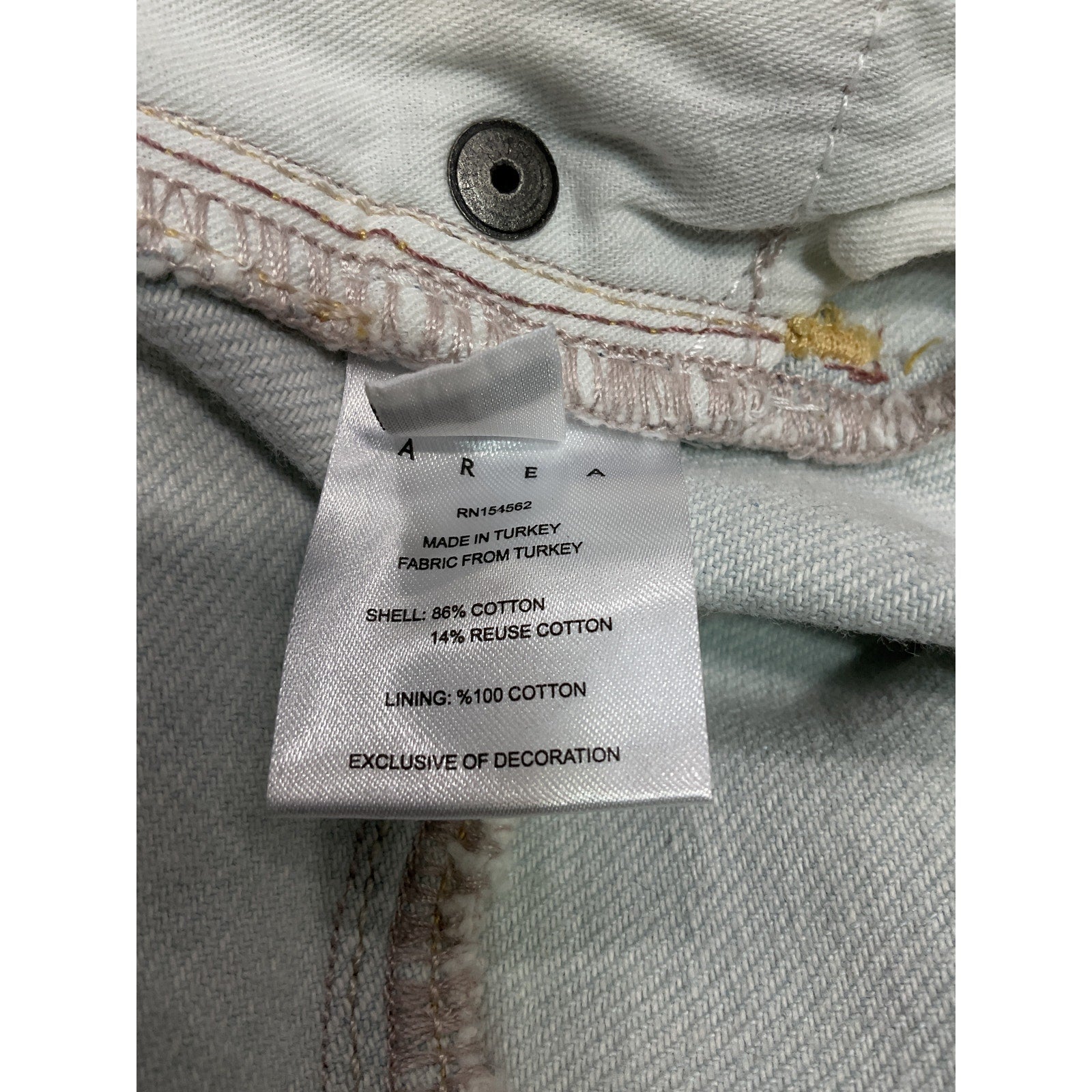 Area Crystal-Embellished Blue Scallop-Trim Skirt Size 26
