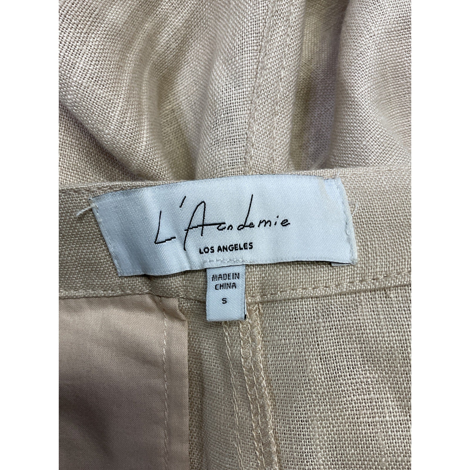 L'Academie 'Allana' Beige Linen Skort Size S