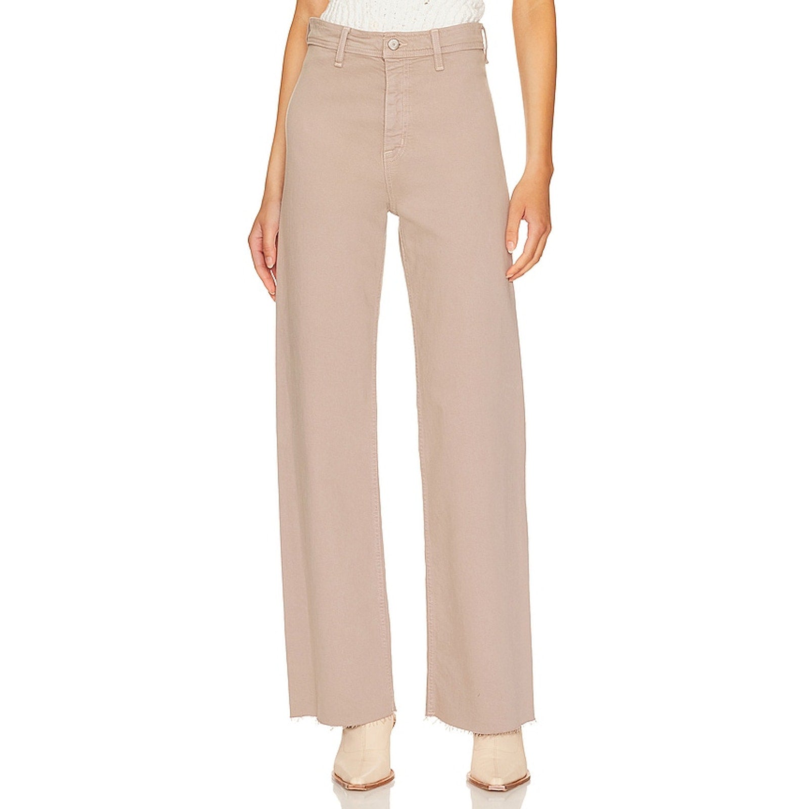 Pistola 'Penny' Pink Cotton High Rise Wide Leg Jean Size 27