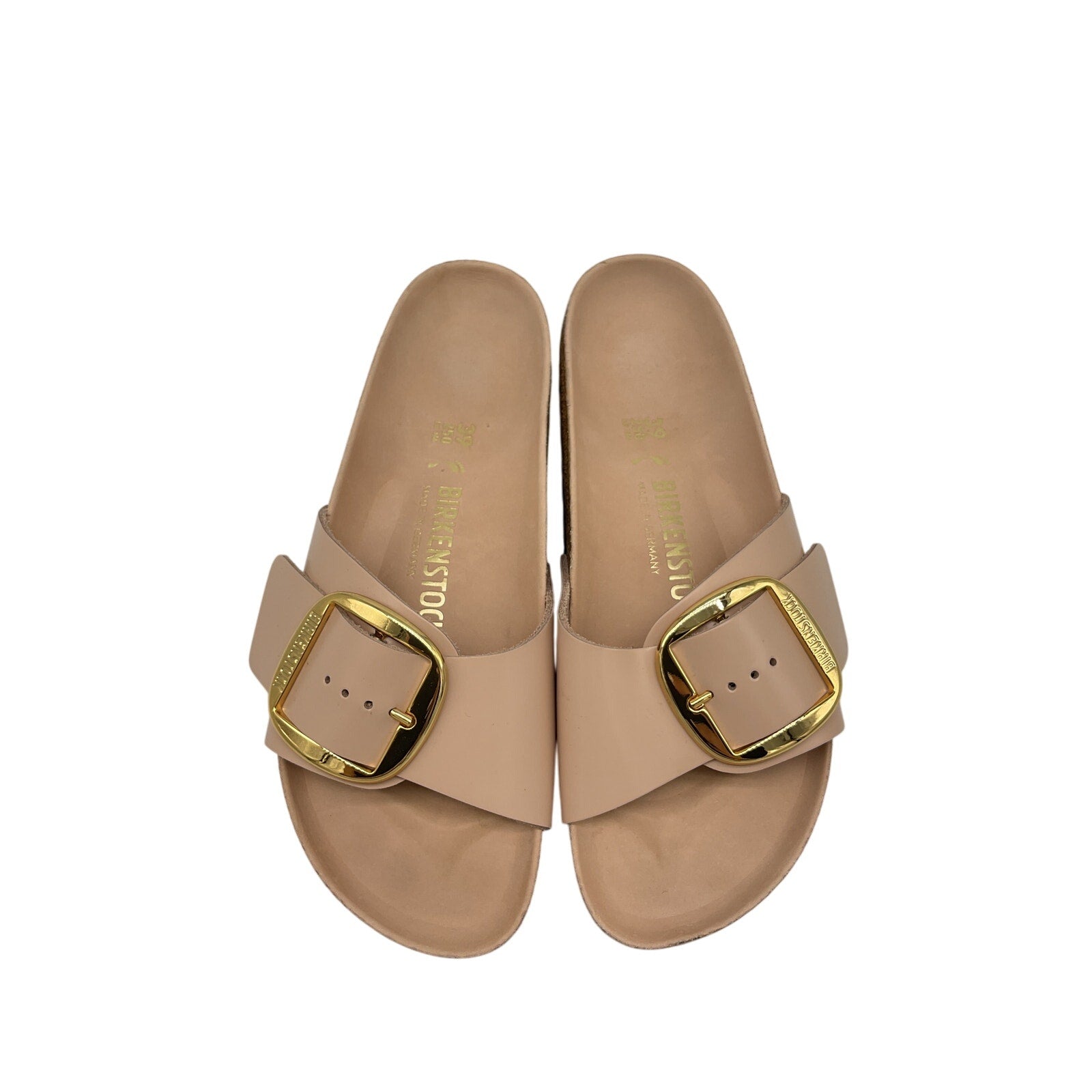 Birkenstock 'Madrid' Pink Leather Big Buckle Sandal Size 9