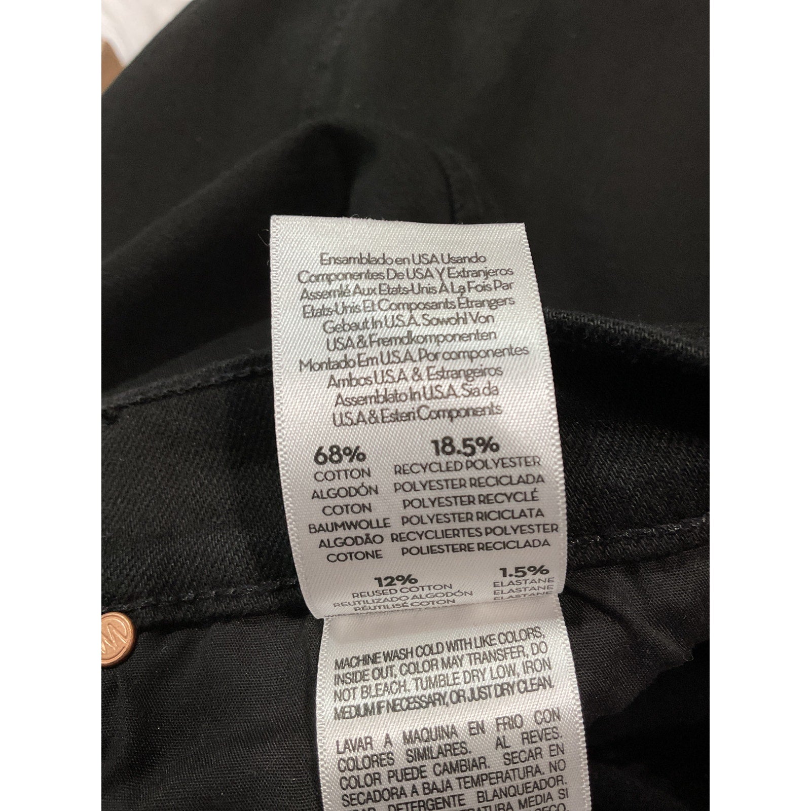 Mother 'The Flagpole' Black Denim Midi Skirt Size 26