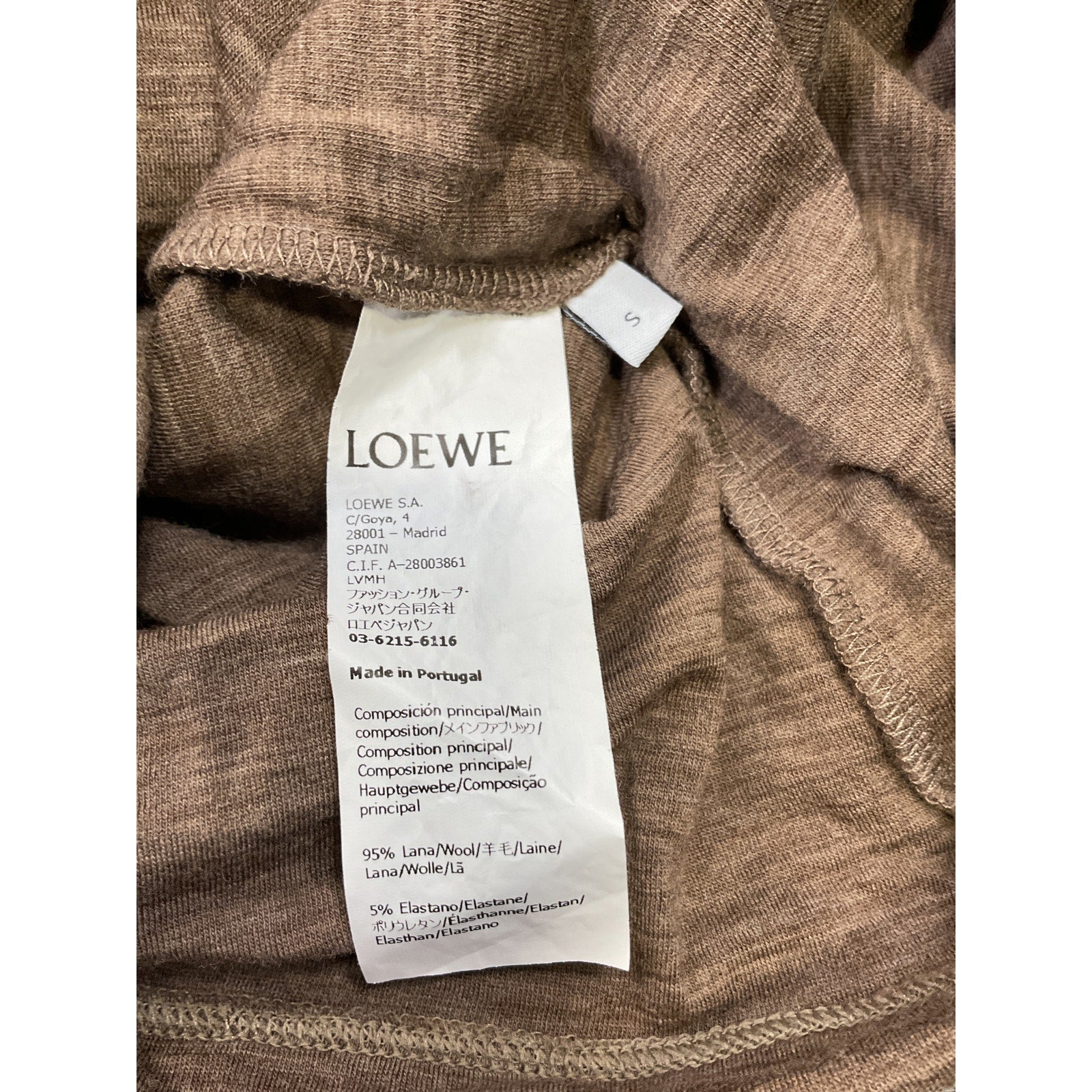 Loewe 'Anagram' Brown Wool Tank Top Size S