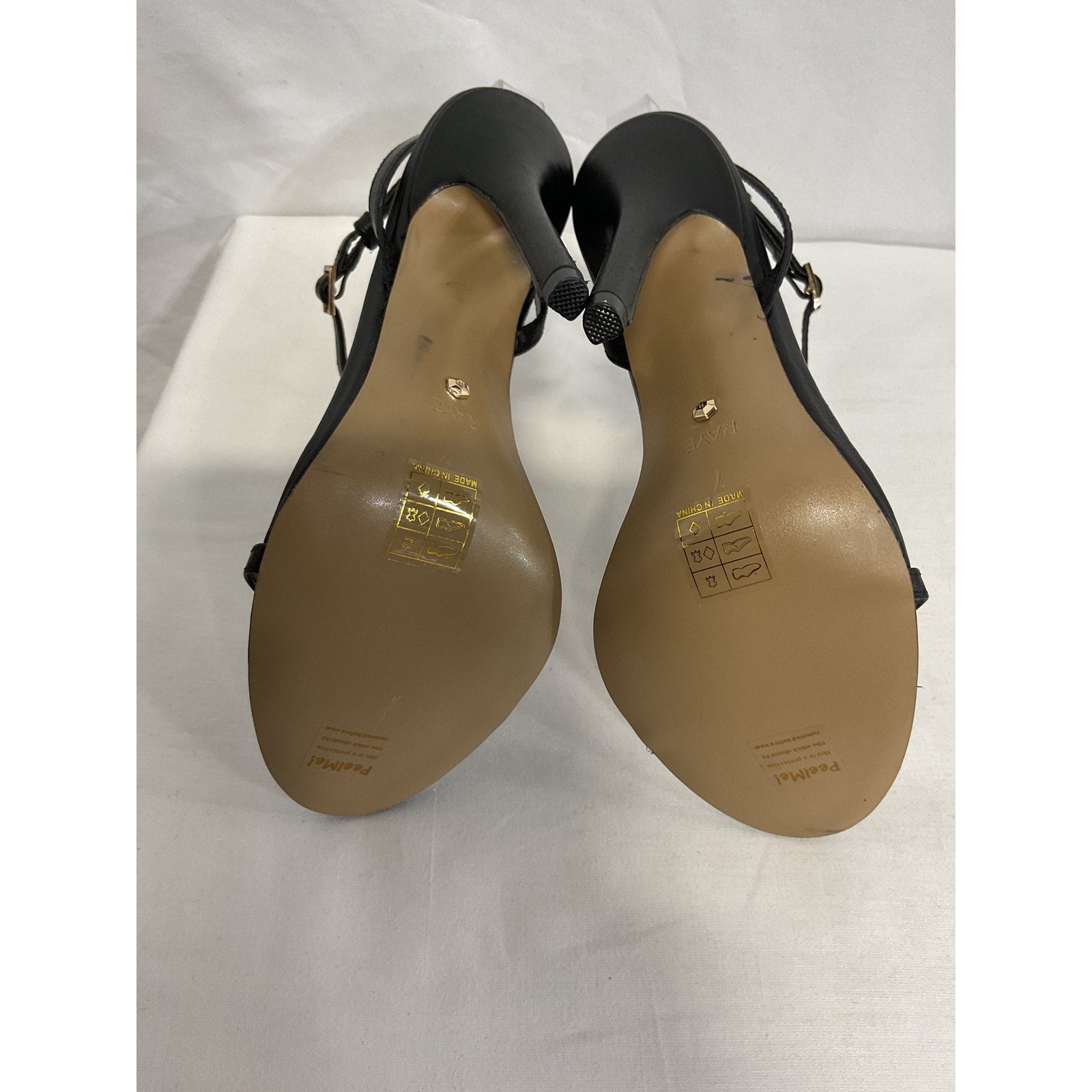 Raye 'Bali' Black Leather Heel Size 7
