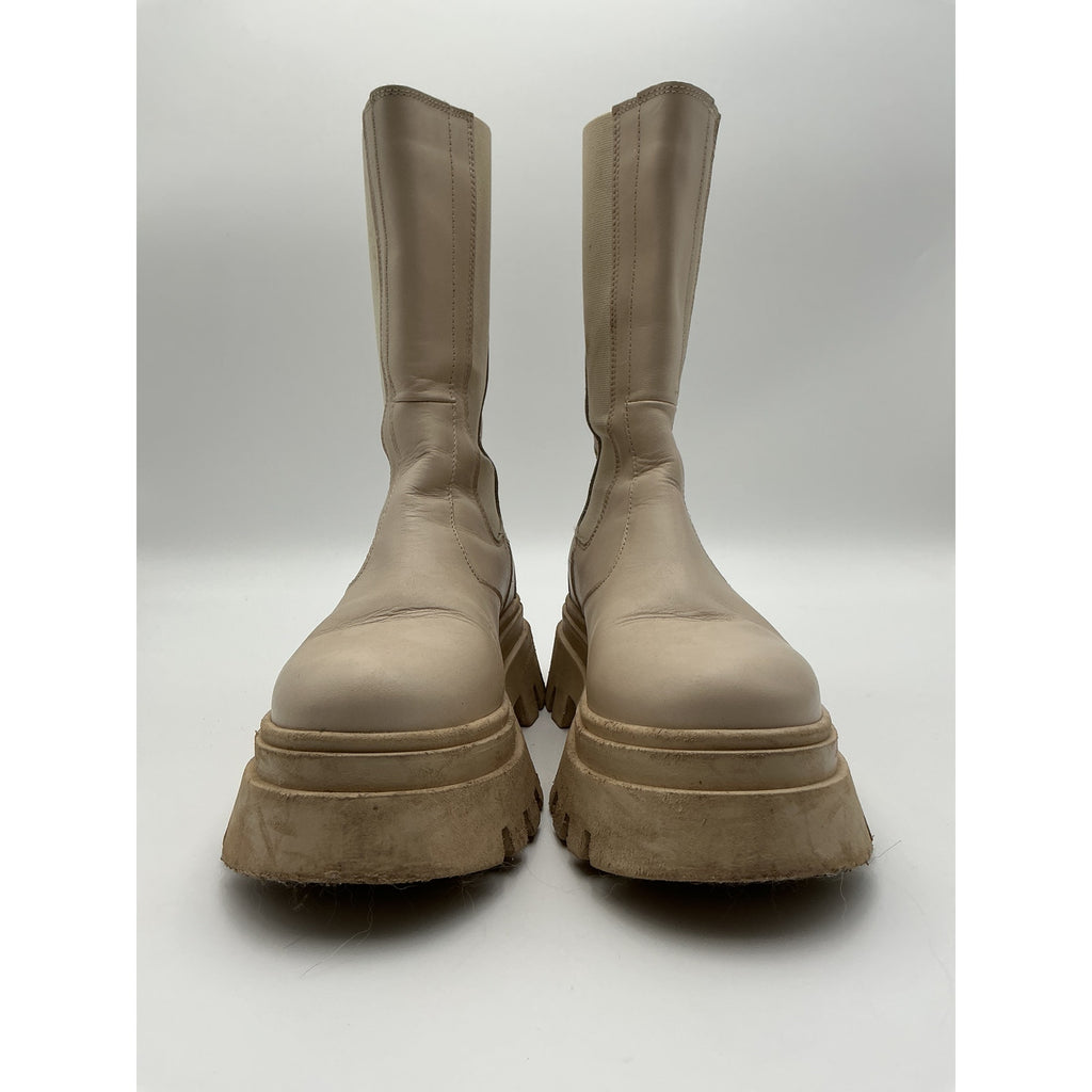 Alohas 'All Rounder' Cream Leather Boot Size 9