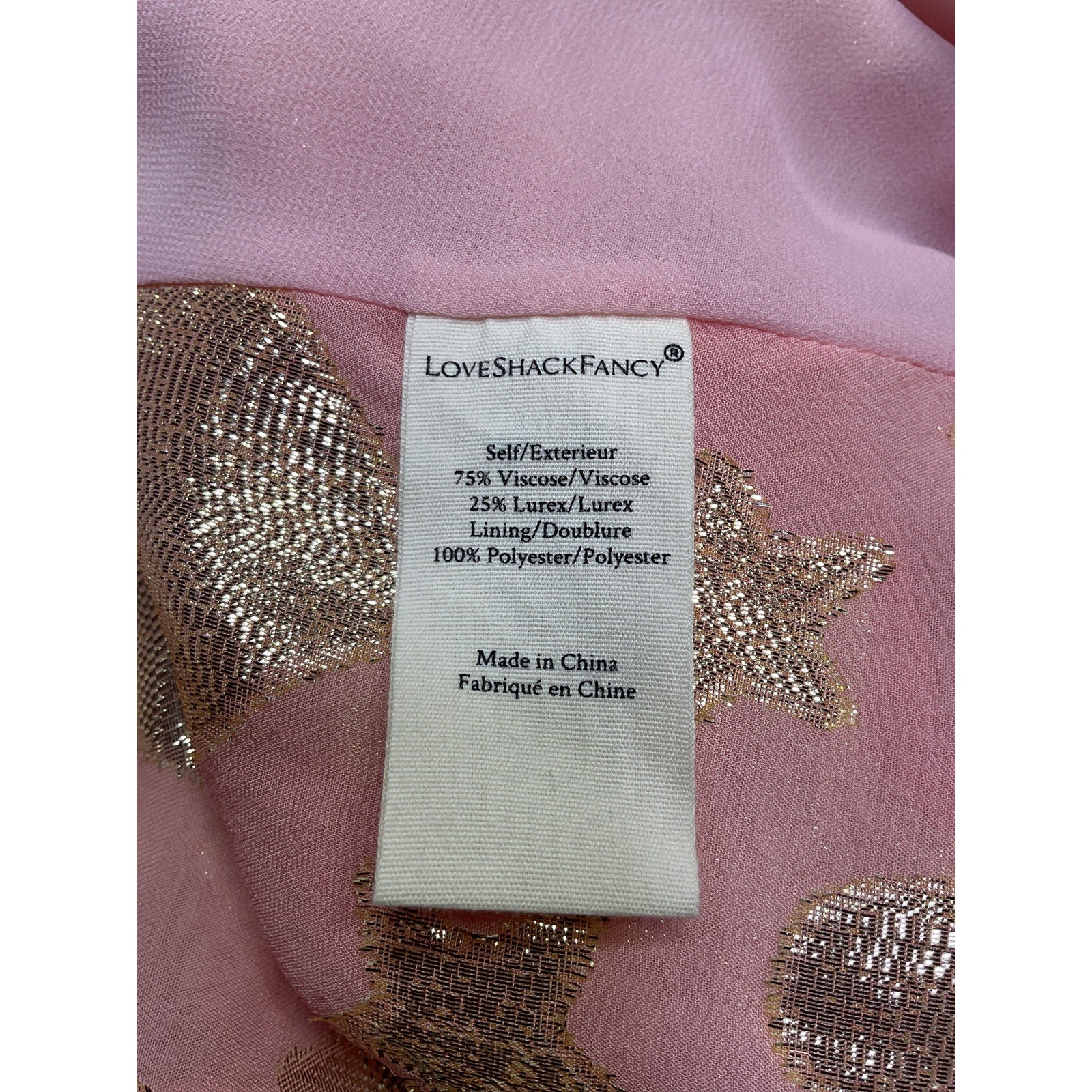 Loveshackfancy 'Boca' Pink Viscose Handkerchief Top Size S