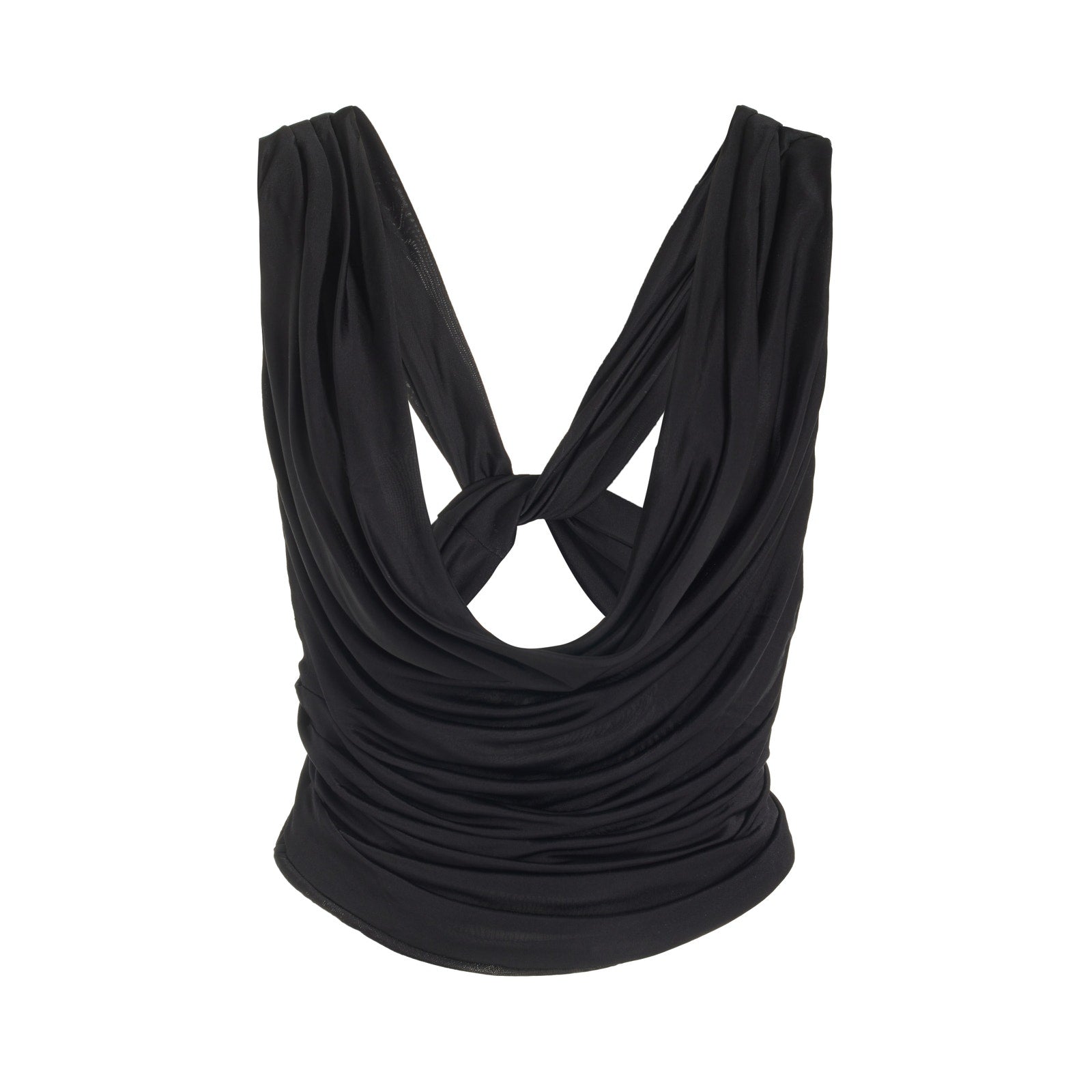 Gauge81 'Juara' Black Viscose Ruched Tank Top Size 34