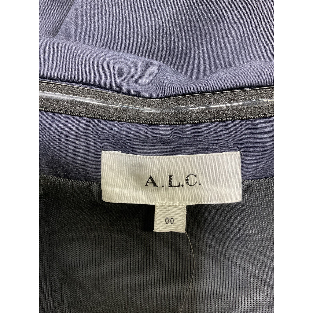 A.L.C. 'Austin' Navy Strapless Drop-Waist Poly Cotton Bend Maxi Dress Size 0 - NWT
