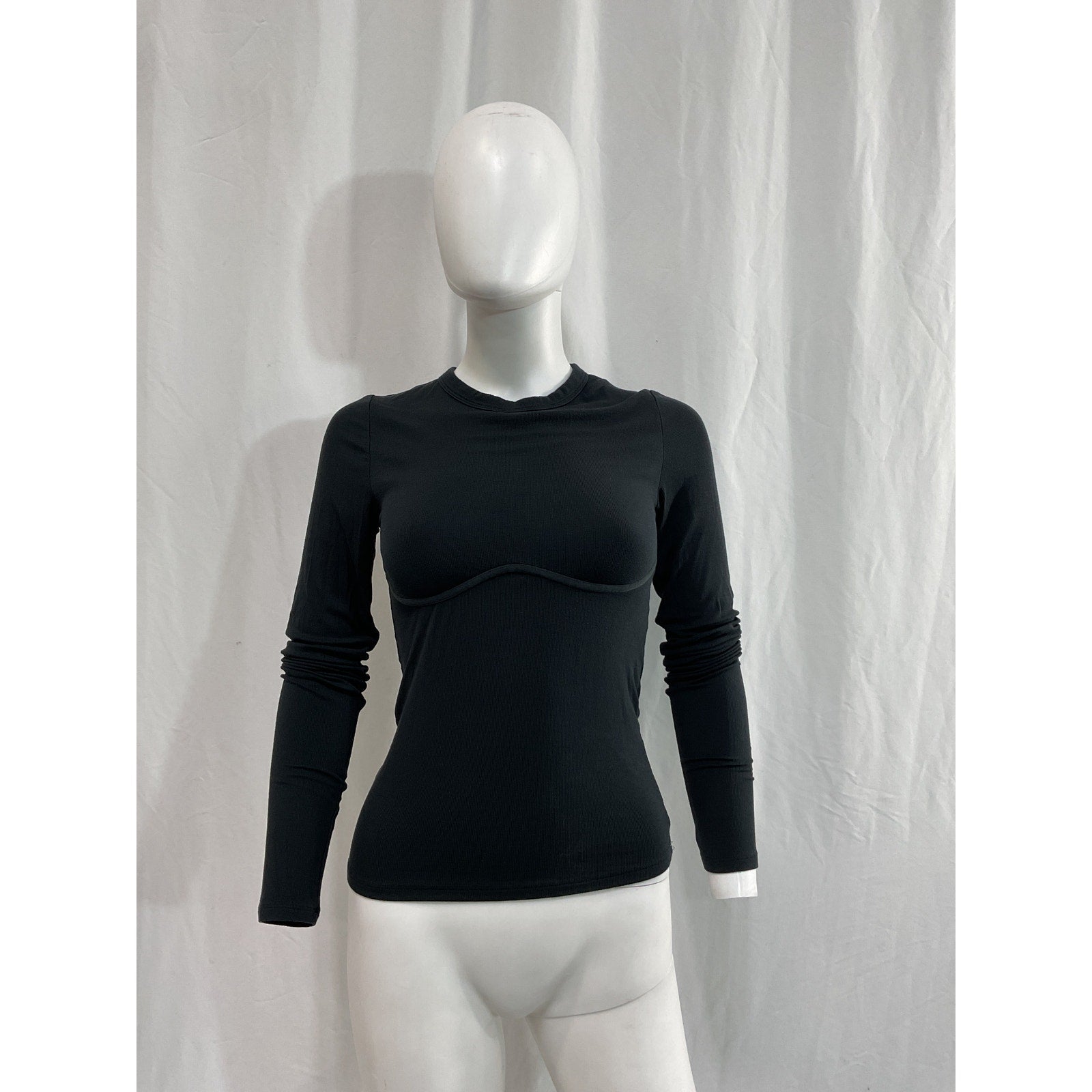 Lunya Soft Modal Rib Black Underpin Long Sleeve Size S