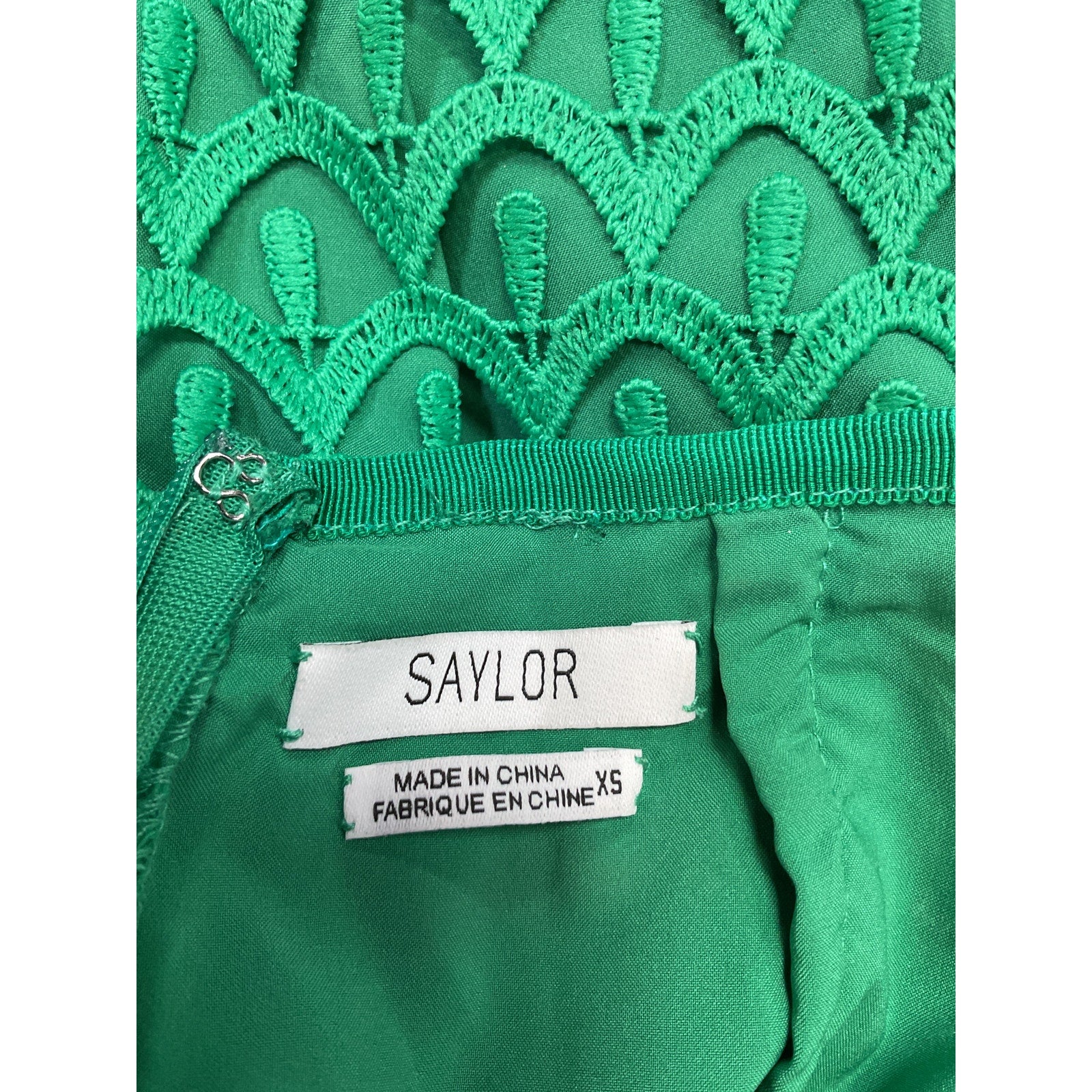 Saylor 'Deirdre' Green Polyester Top & Mini Skirt Set Size XS