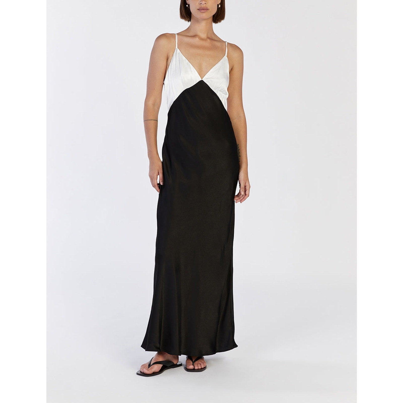 Dissh 'Milly' Black Viscose Satin Midi Dress Size 12