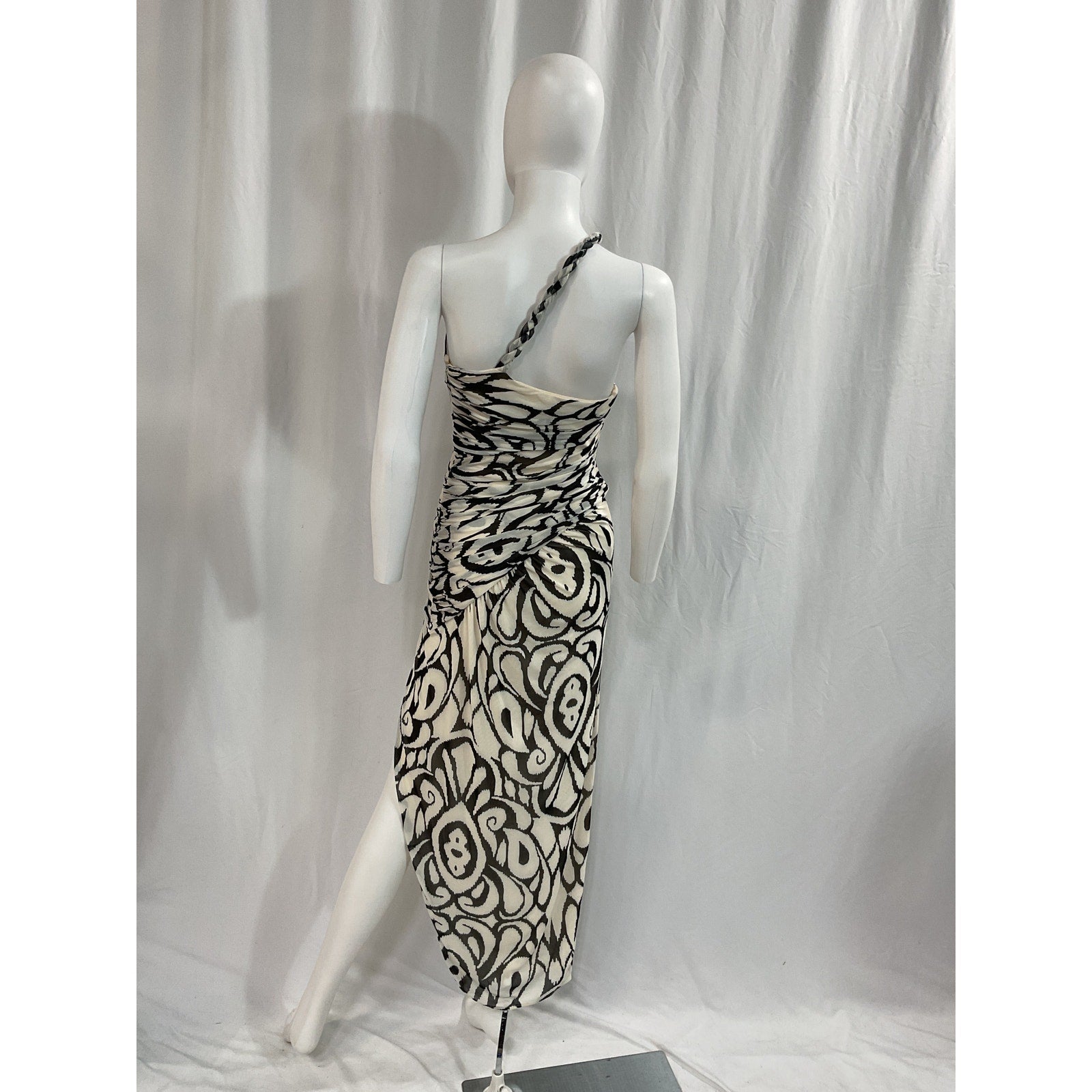 Nicholas 'Drue' White Draped Asymmetrical One Shoulder Midi Dress Size 4
