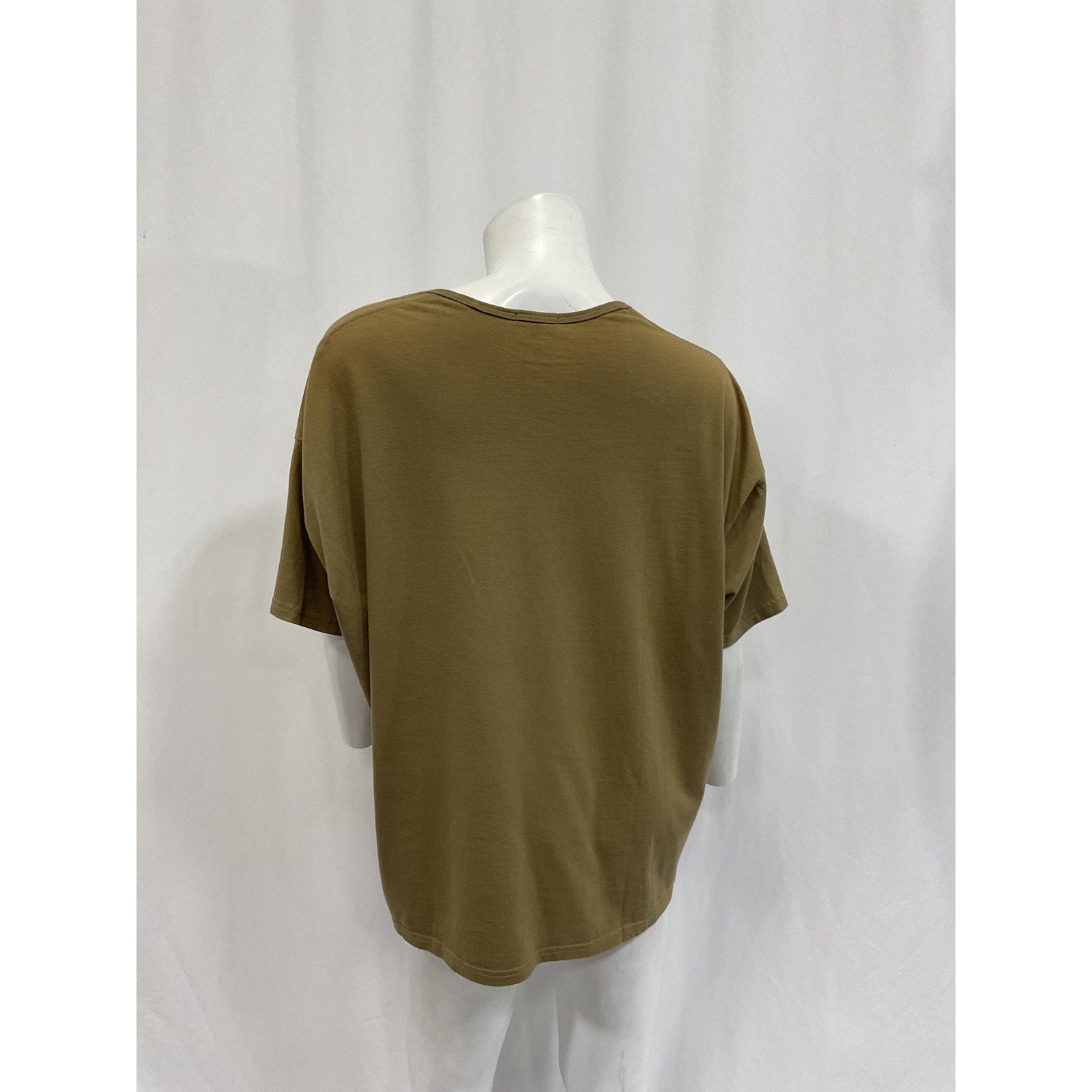 R13 Scoop Neck Green Cotton Relaxed Tee Size S