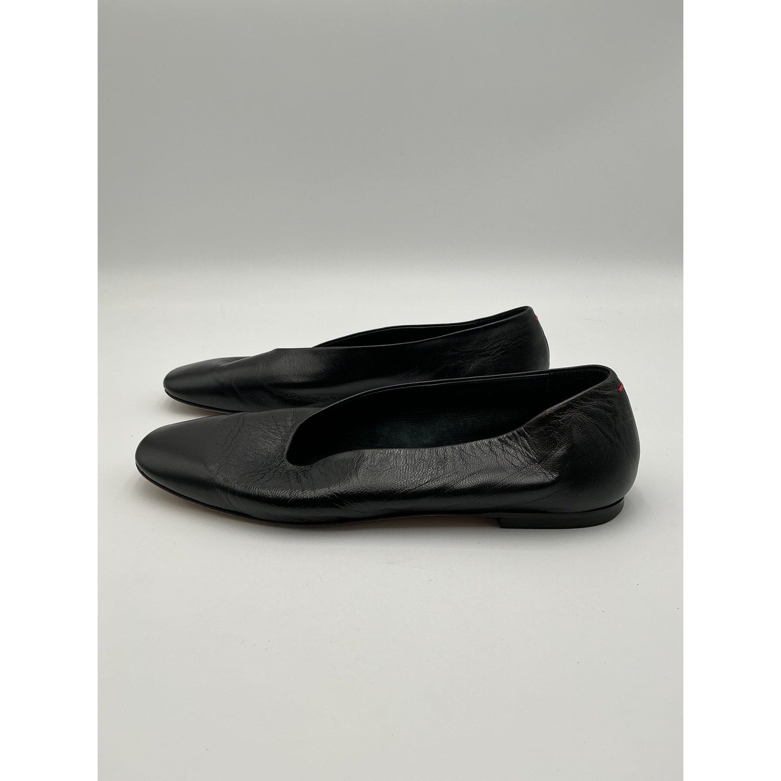Aeyde 'Kirsten' Black Leather Ballet Flats Size 10