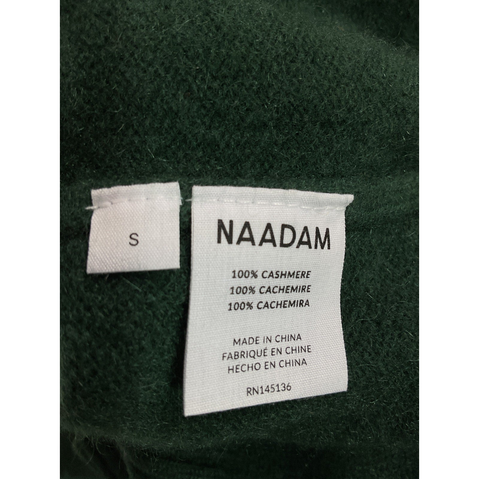 Naadam 'Luxe' Green Cashmere Oversized Crewneck Sweater Size S