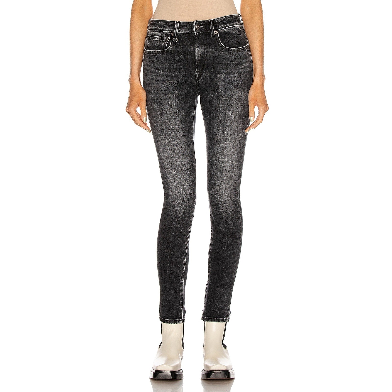 R13 'Alison' Skinny Black Cotton Denim Jean Size 25