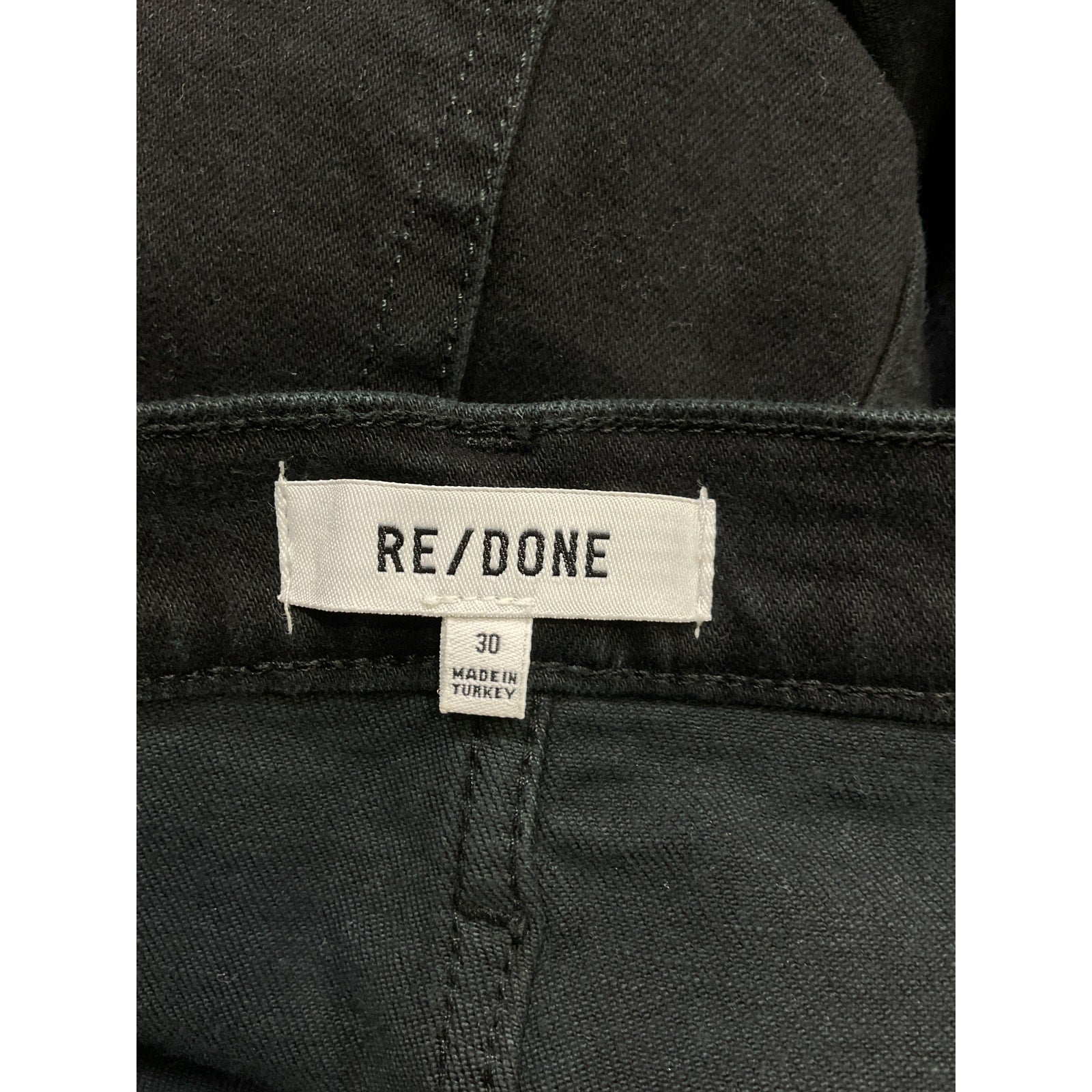 Re/Done '70's' Black Stove Pipe Denim Jeans Size 30 - NWT