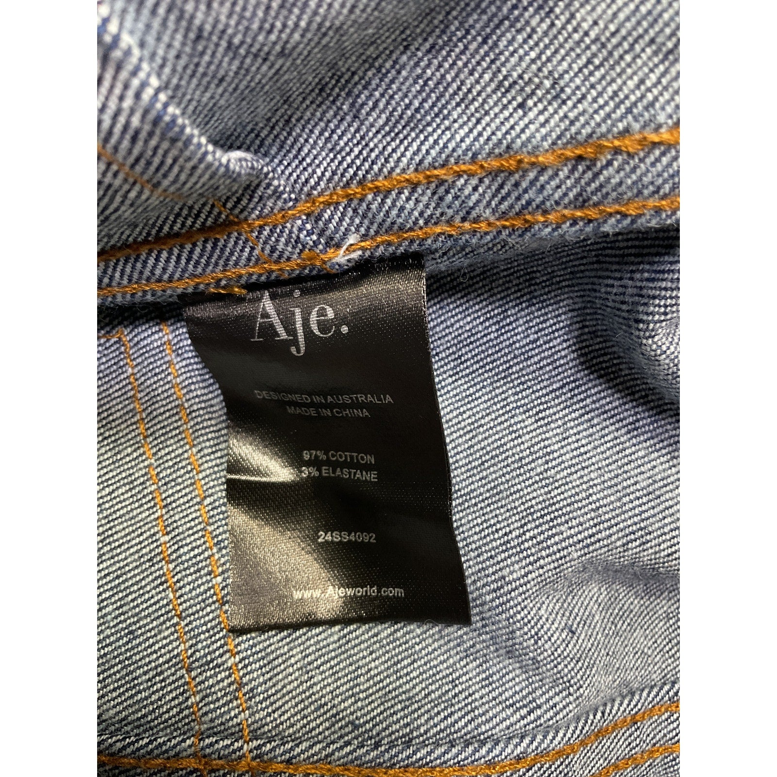Aje 'Resonance' Blue Cotton Denim Mini Skirt Size 4