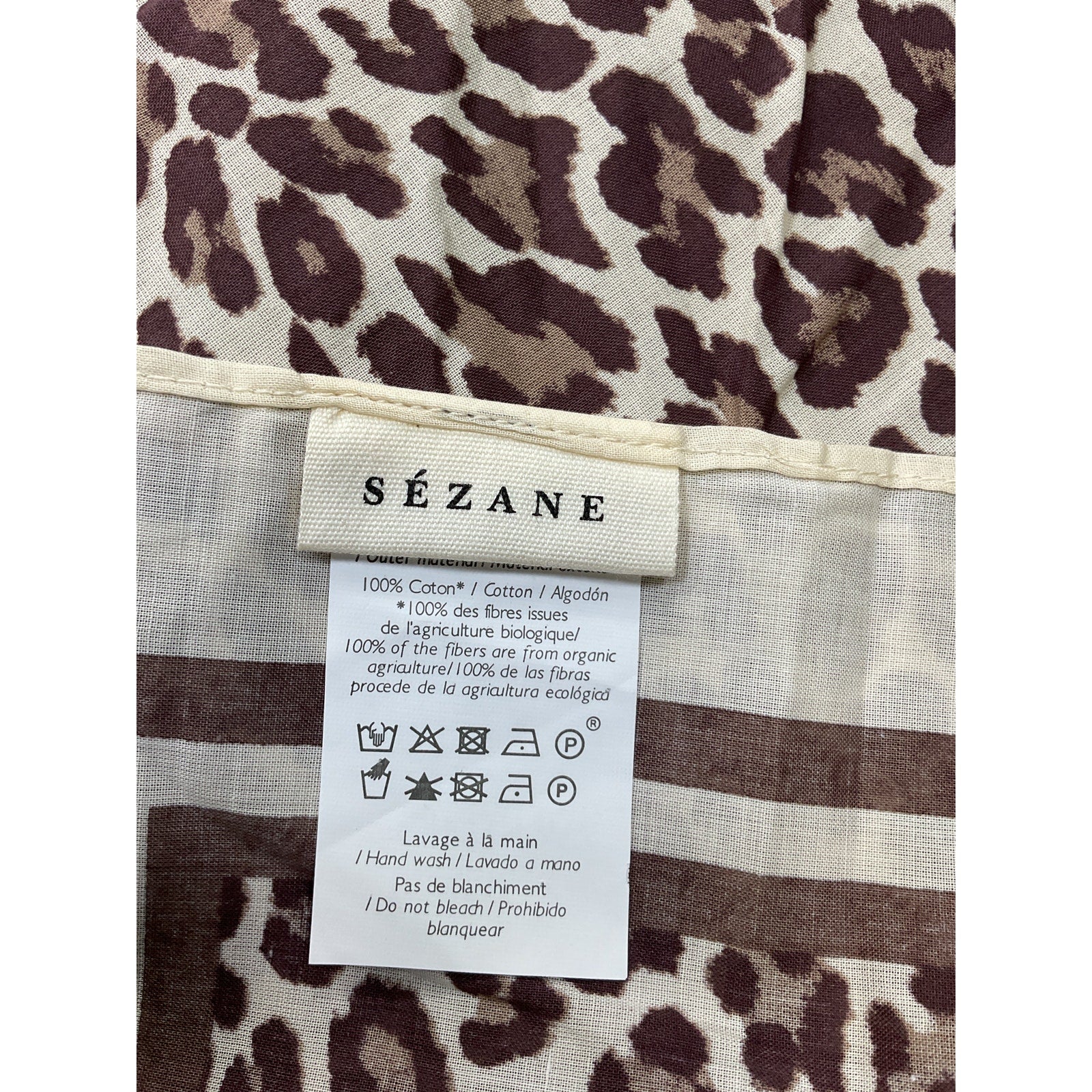 Sézane Brown Cotton Scarf Size OS