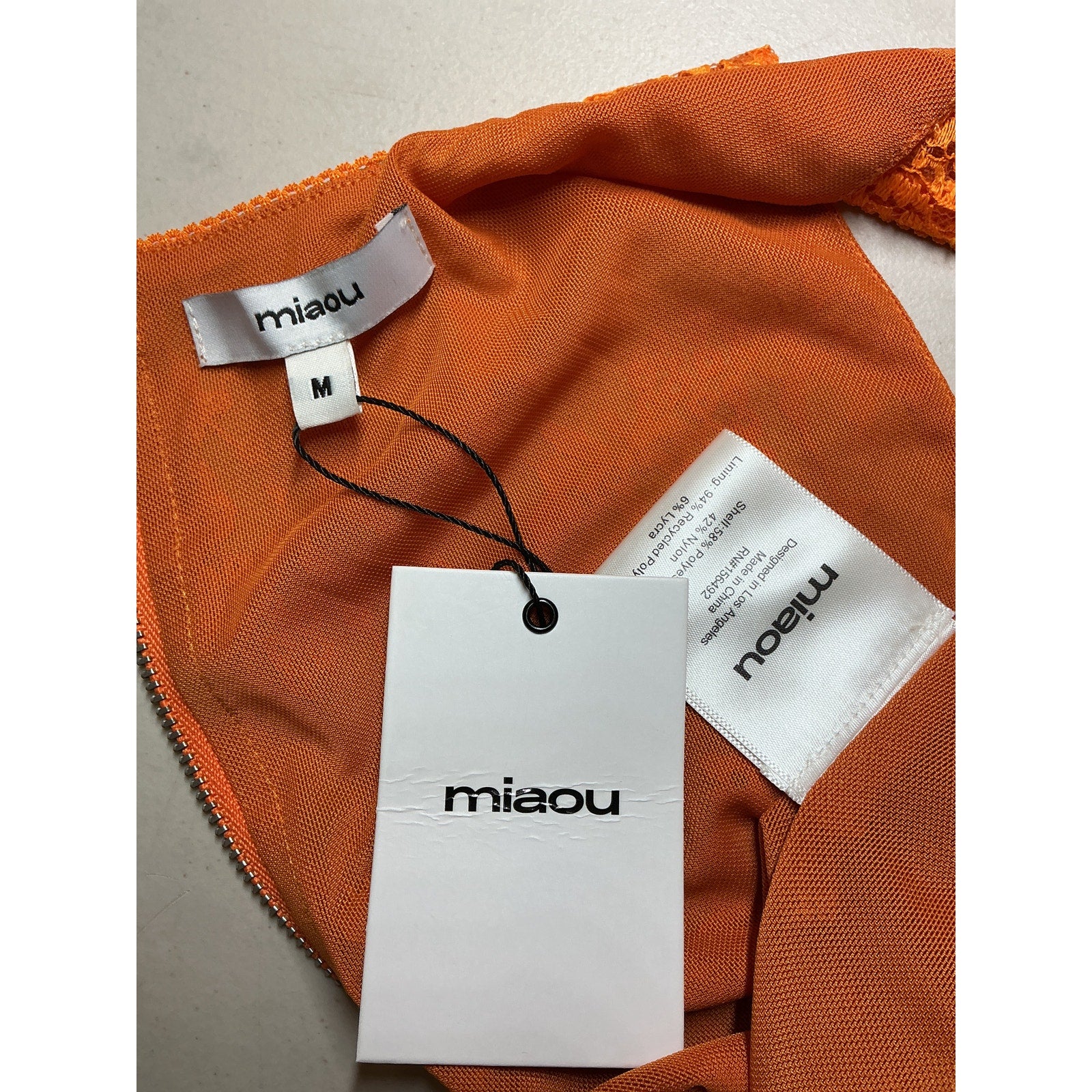 Miaou 'Campbell' Orange Corset Top Size M - NWT