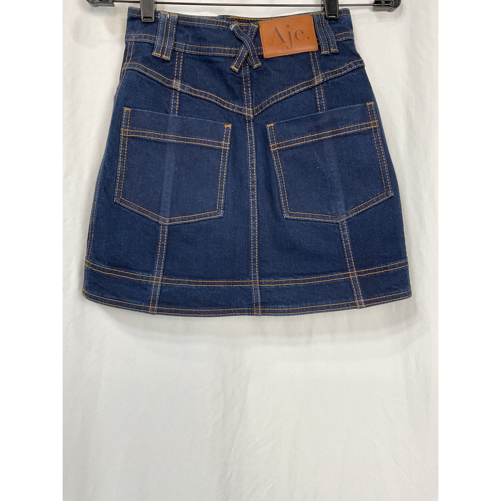 Aje 'Resonance' Blue Cotton Denim Mini Skirt Size 4